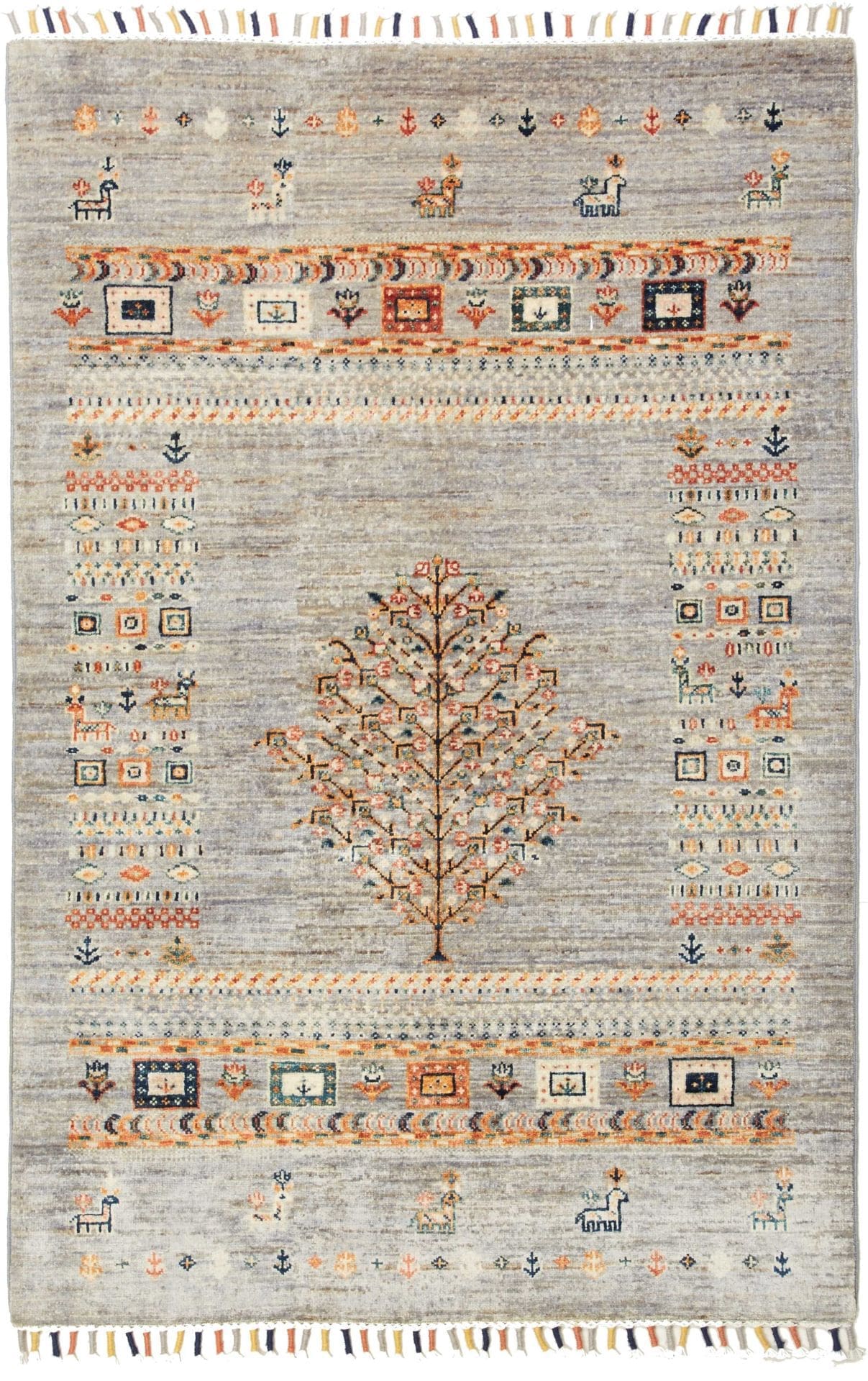 Gabbeh Teppich 106 x 152 cm, weiche Schurwolle, handgeknüpft