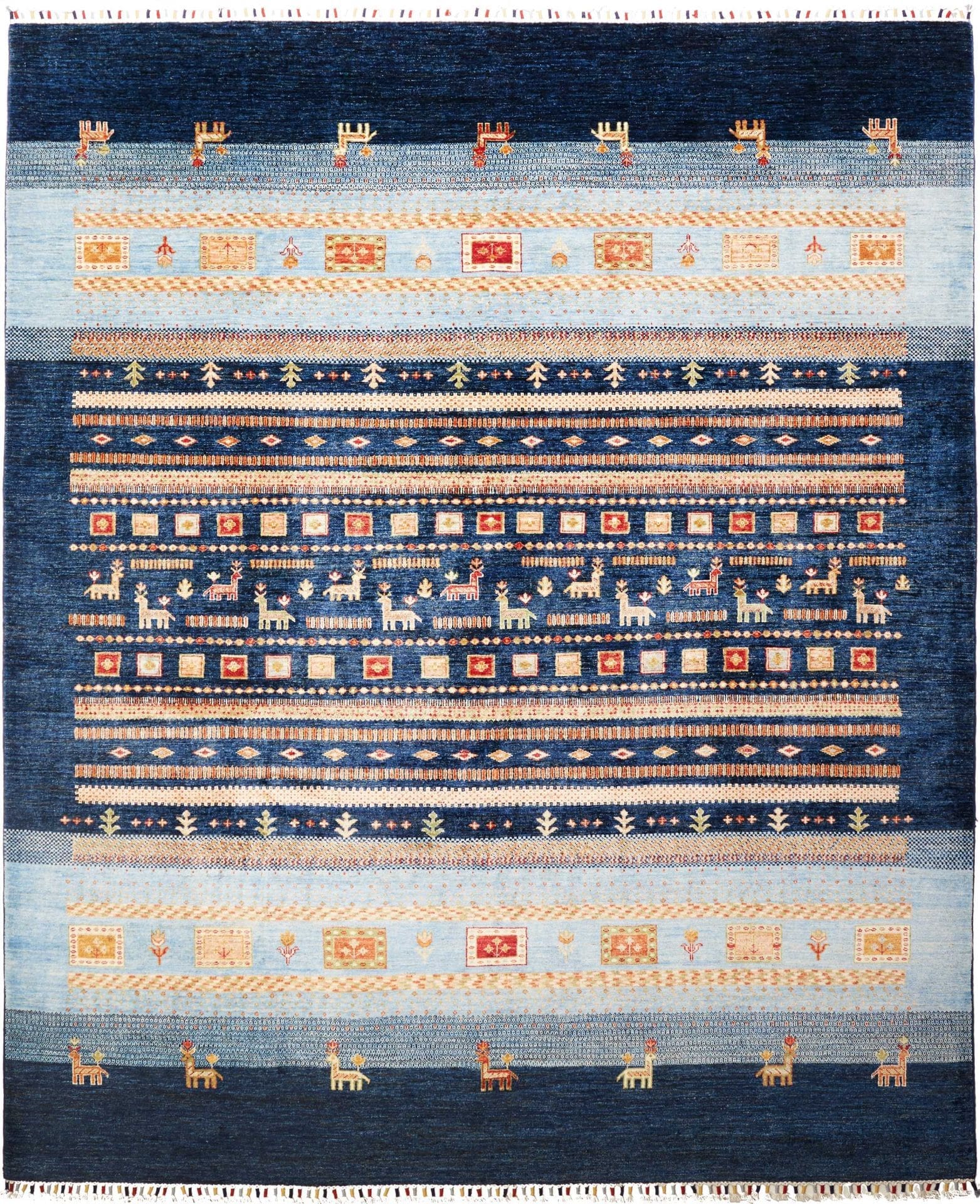 Gabbeh Teppich 249 x 296 cm - Handgeknüpft aus Schurwolle