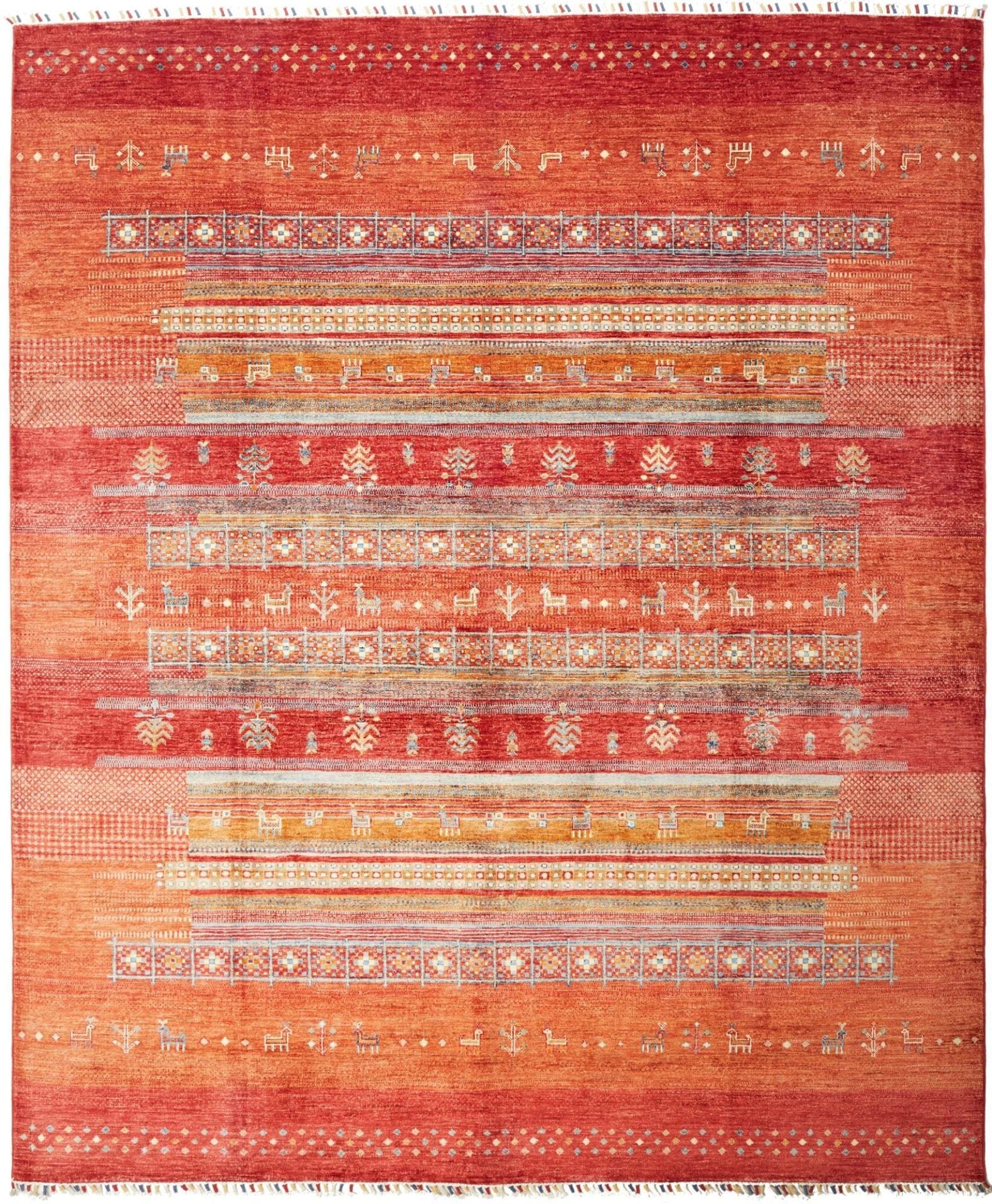 Gabbeh Teppich 253 x 298 cm, weiche Schurwolle, handgeknüpft