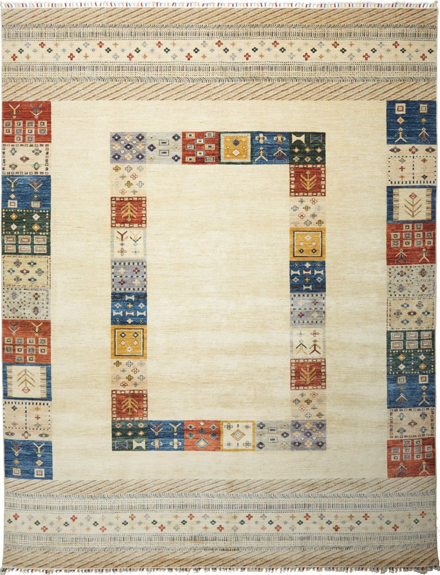 Gabbeh Teppich 276 x 353cm, weiche Schurwolle, handgeknüpft