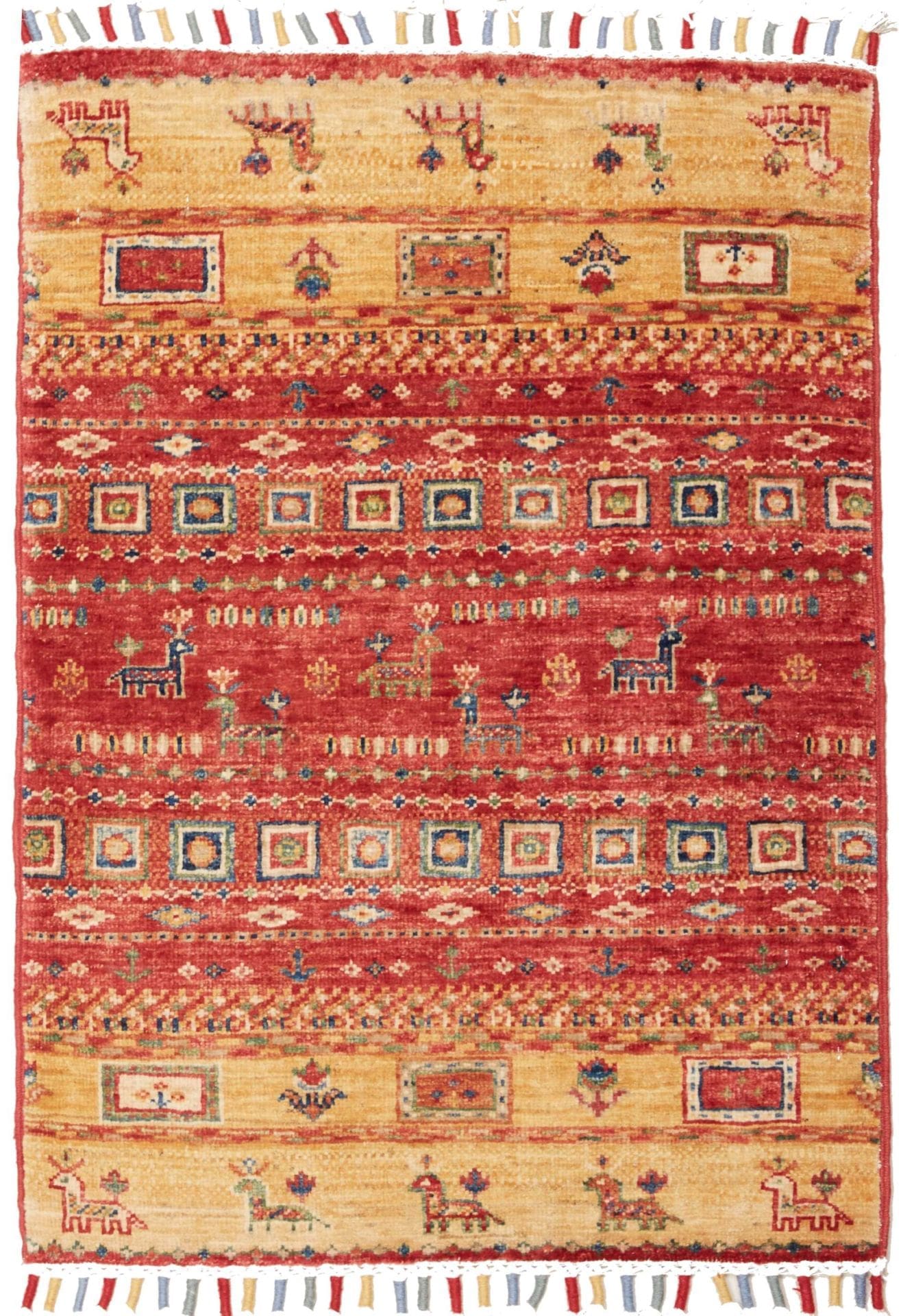 Gabbeh Teppich 66 x 85cm aus Schurwolle, handgeknüpft, gemütlich