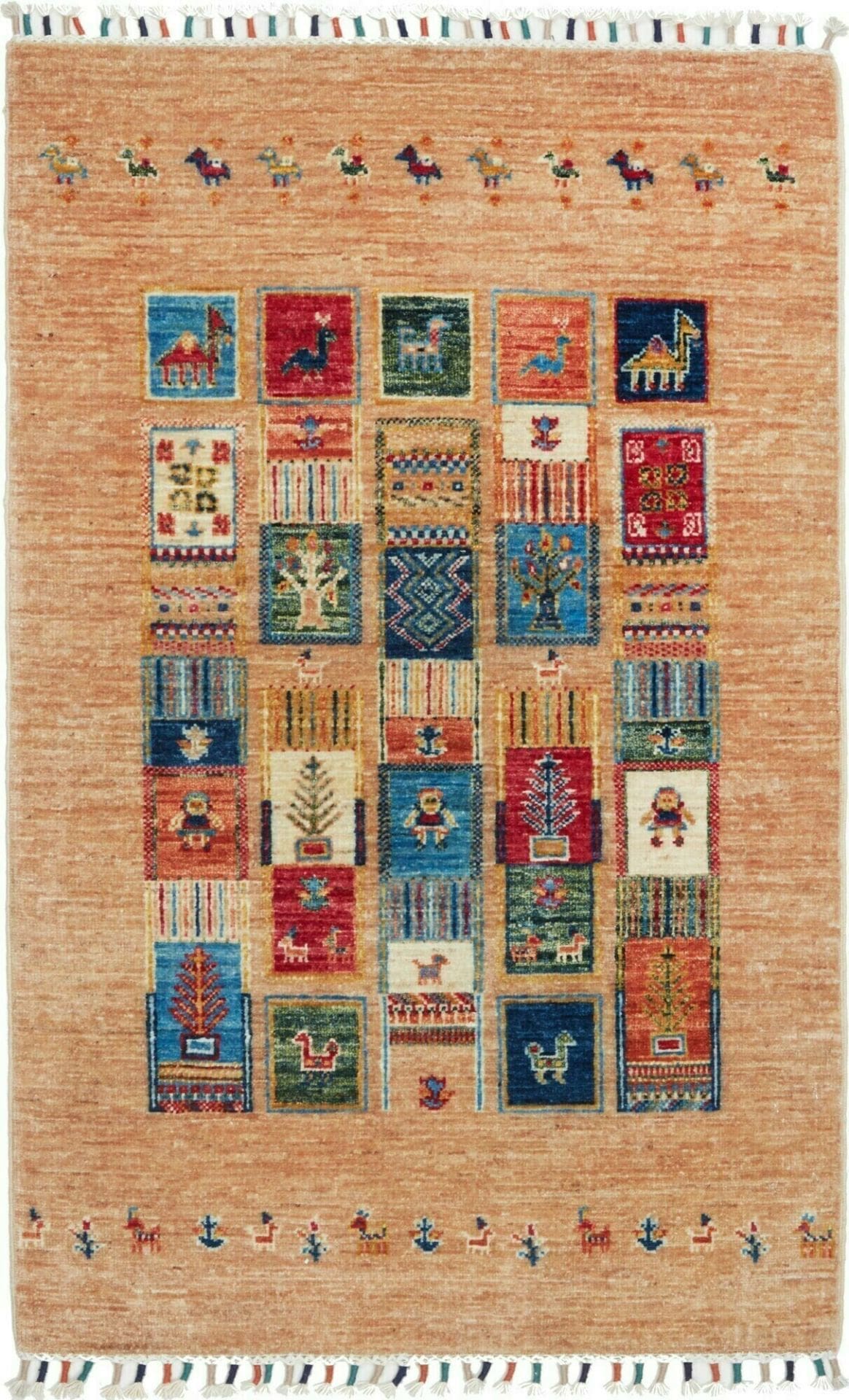 Gabbeh Teppich 80 x 122 cm, weiche Schurwolle, handgeknüpft