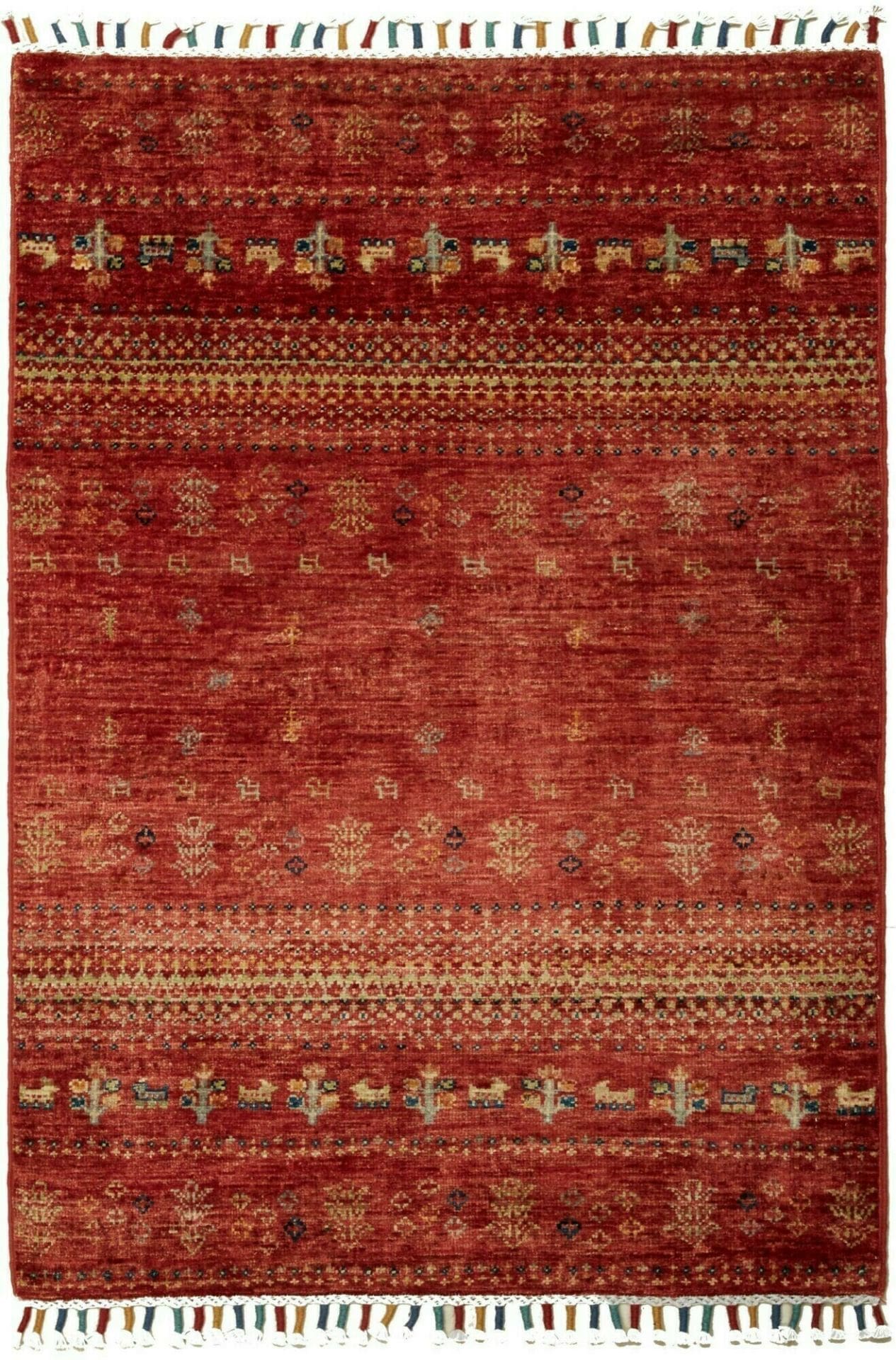 Gabbeh Teppich 85 x 118 cm aus Schurwolle, handgeknüpft, warm & gemütlich