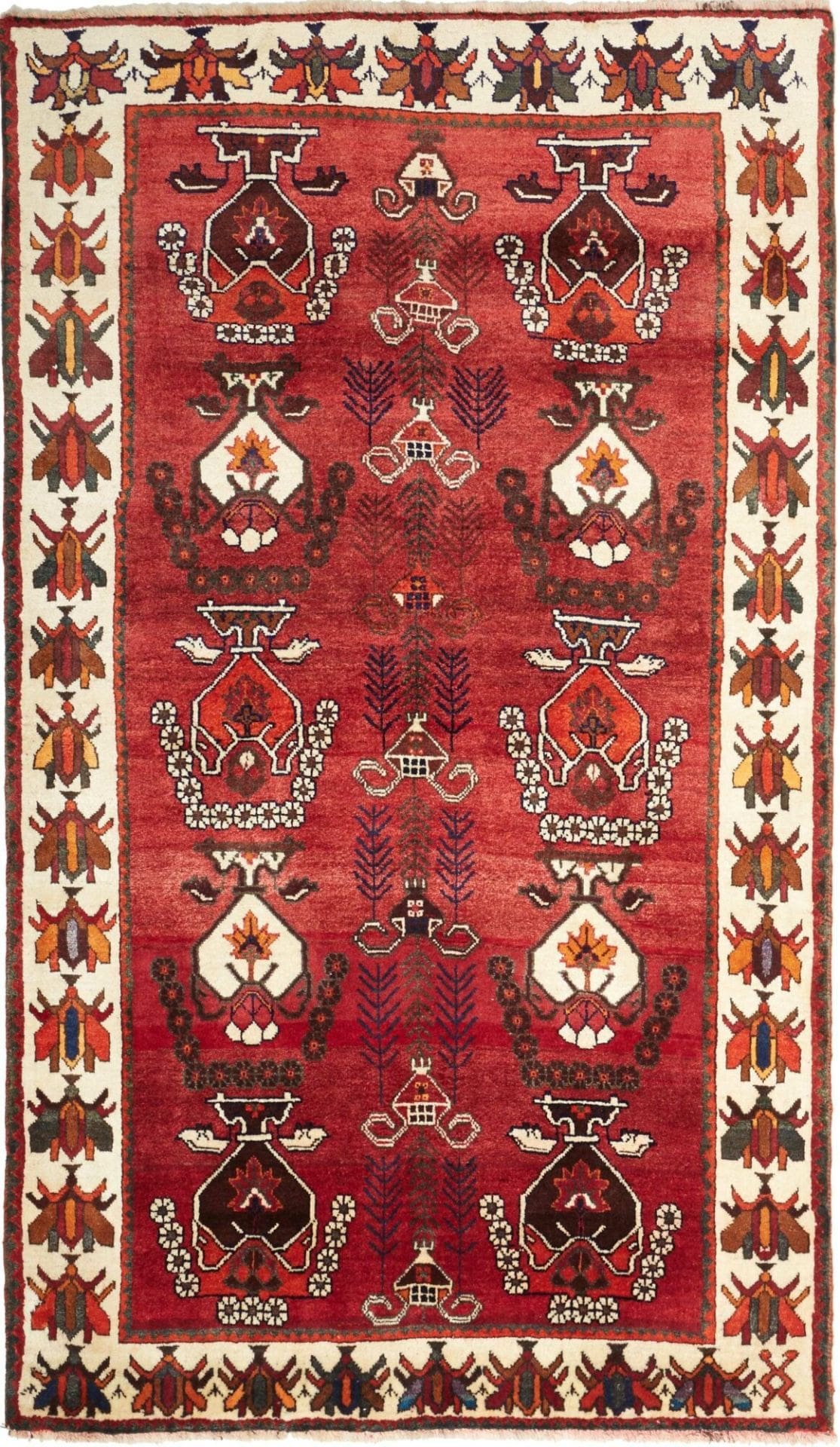 Gashghai Teppich 125 x 210cm - Handgeknüpft, Nomadenstil, Schurwolle