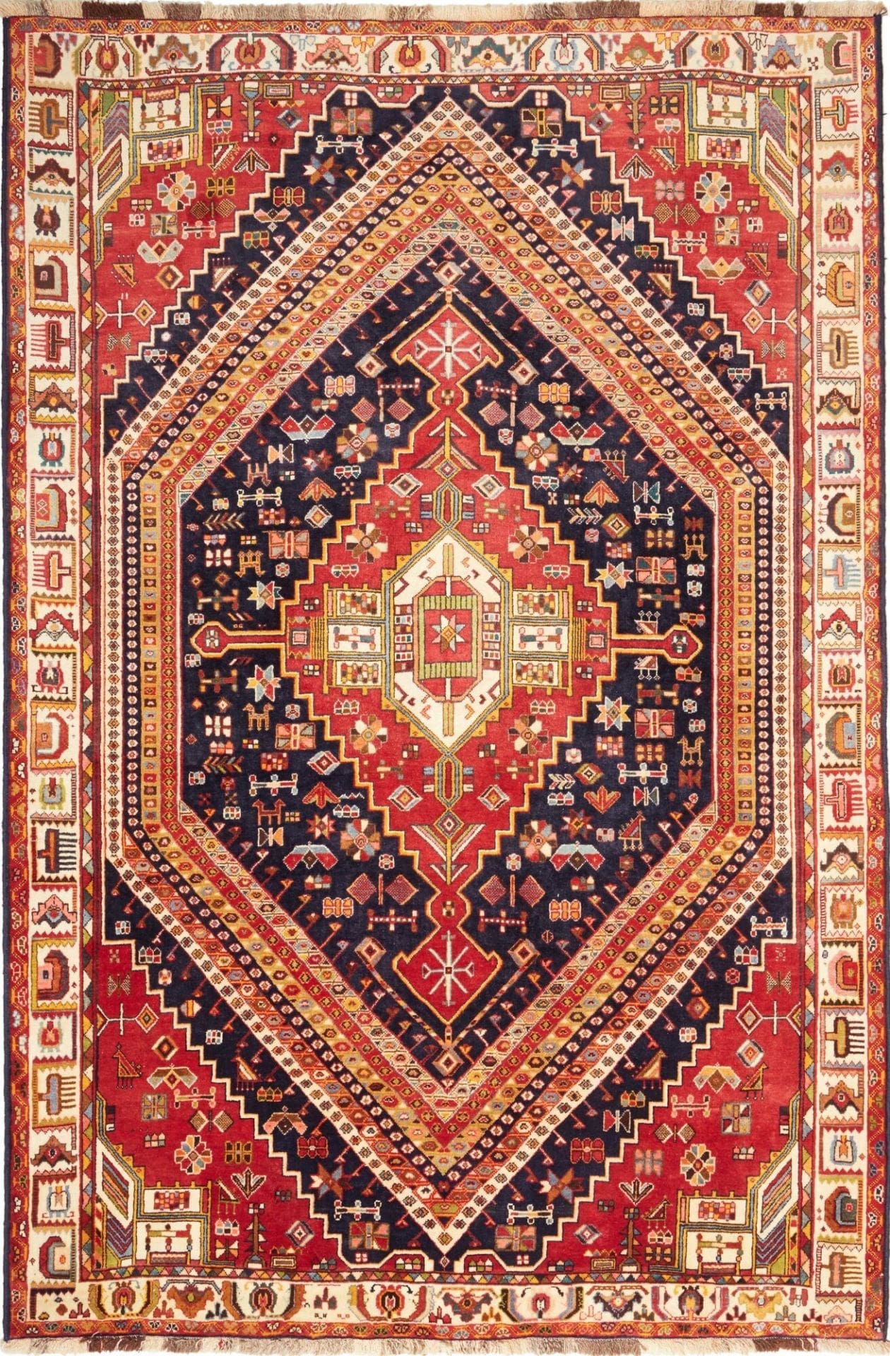 Gashghai Teppich 183 x 274cm - Handgeknüpft, Nomadendesign, Wolle