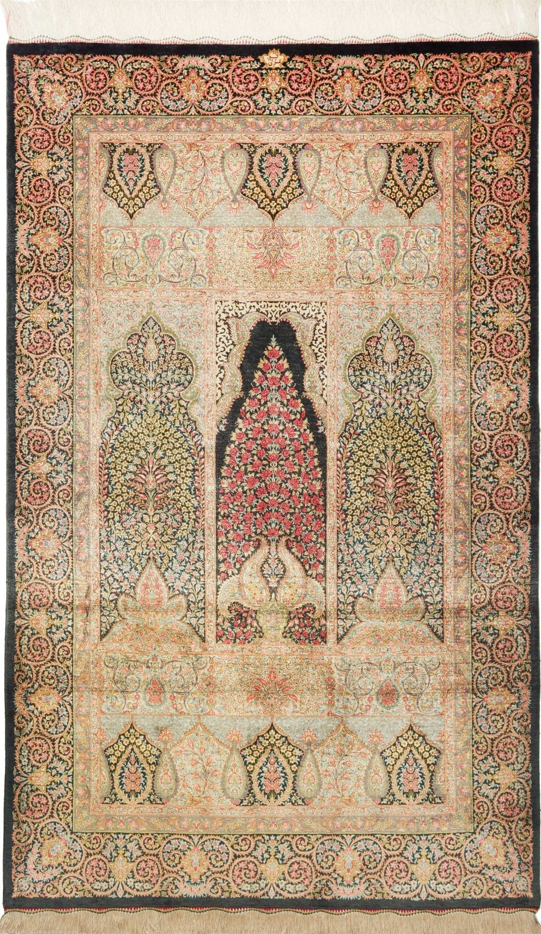 Ghom Teppich 101 x 158cm, Seide, 600.000 Knoten, handgeknüpft