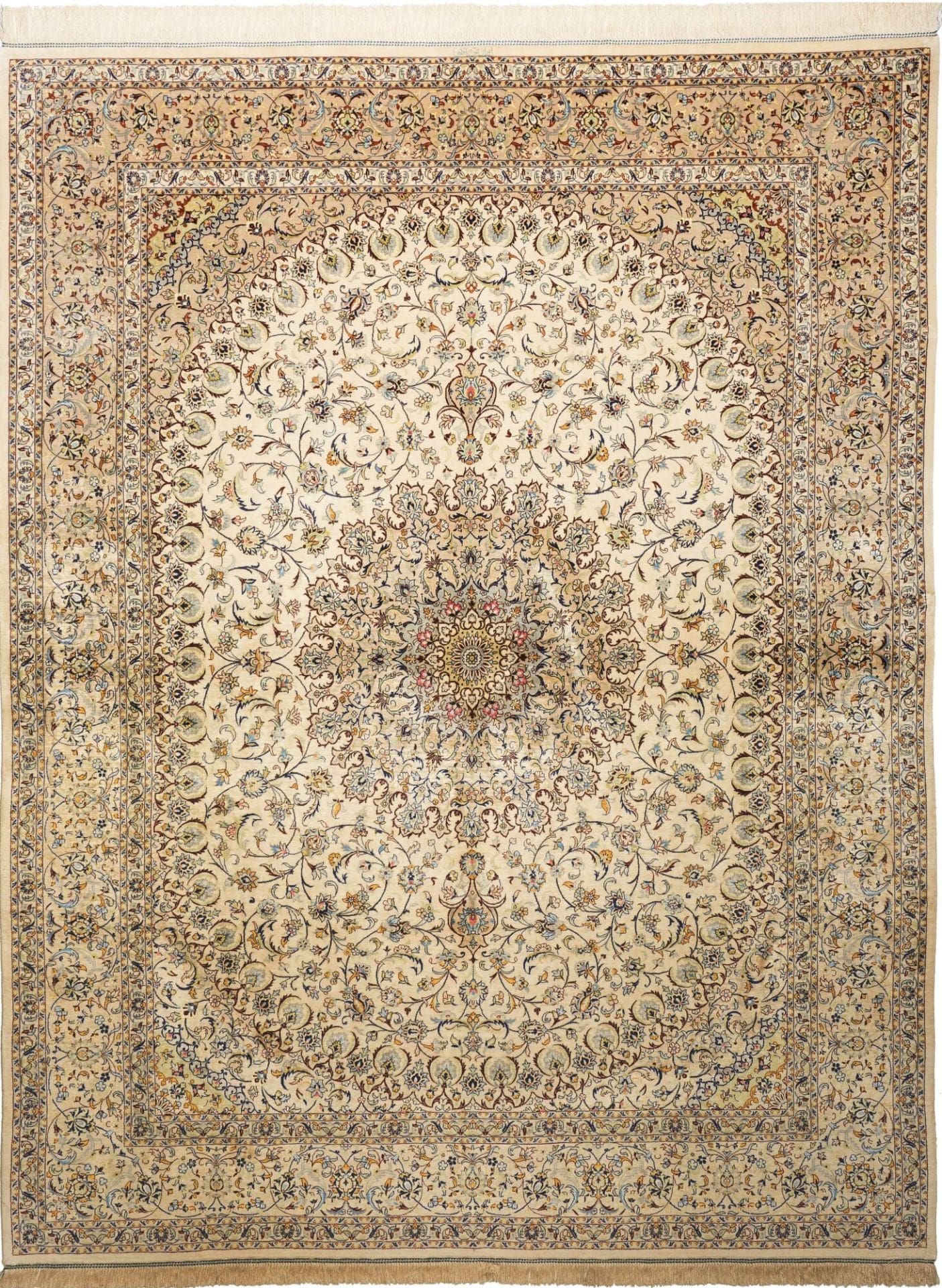 Ghom Teppich 197 x 250cm, Seide, handgeknüpft, Perserteppich