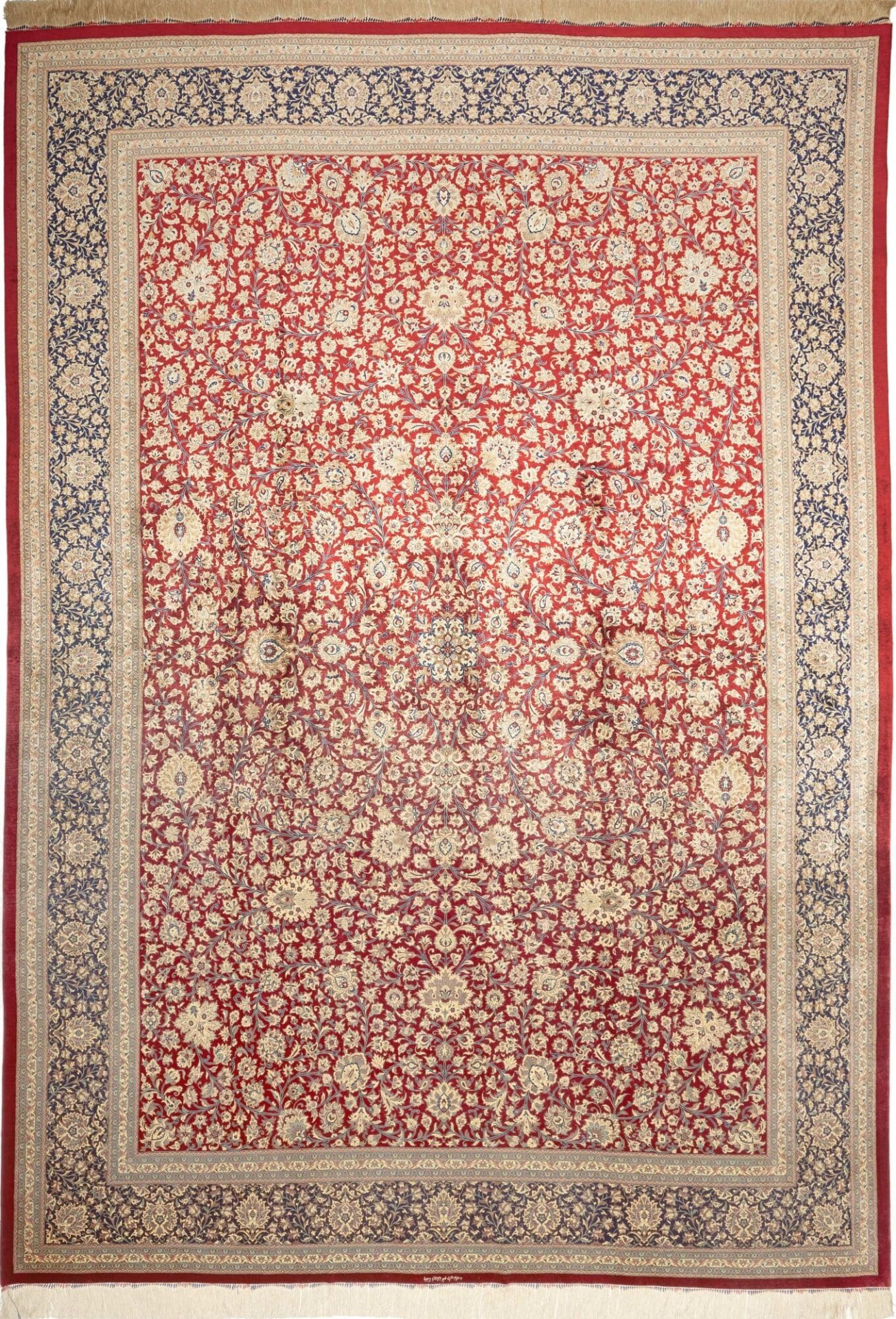 Ghom Teppich 249 x 352cm, Seide, handgeknüpft, Perserteppich