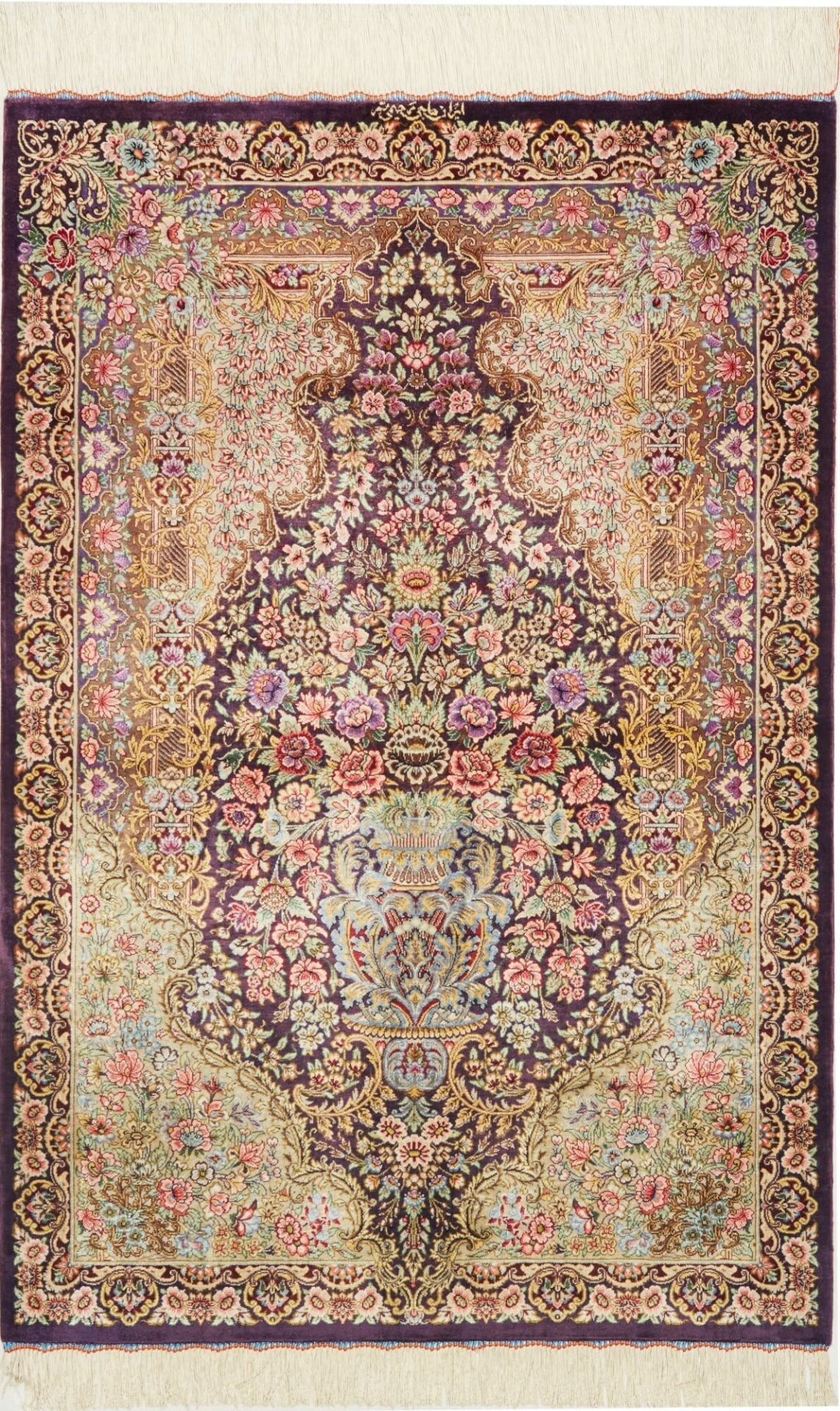 Ghom Teppich 82 x 117cm, Seide, 600.000 Knoten, handgeknüpft