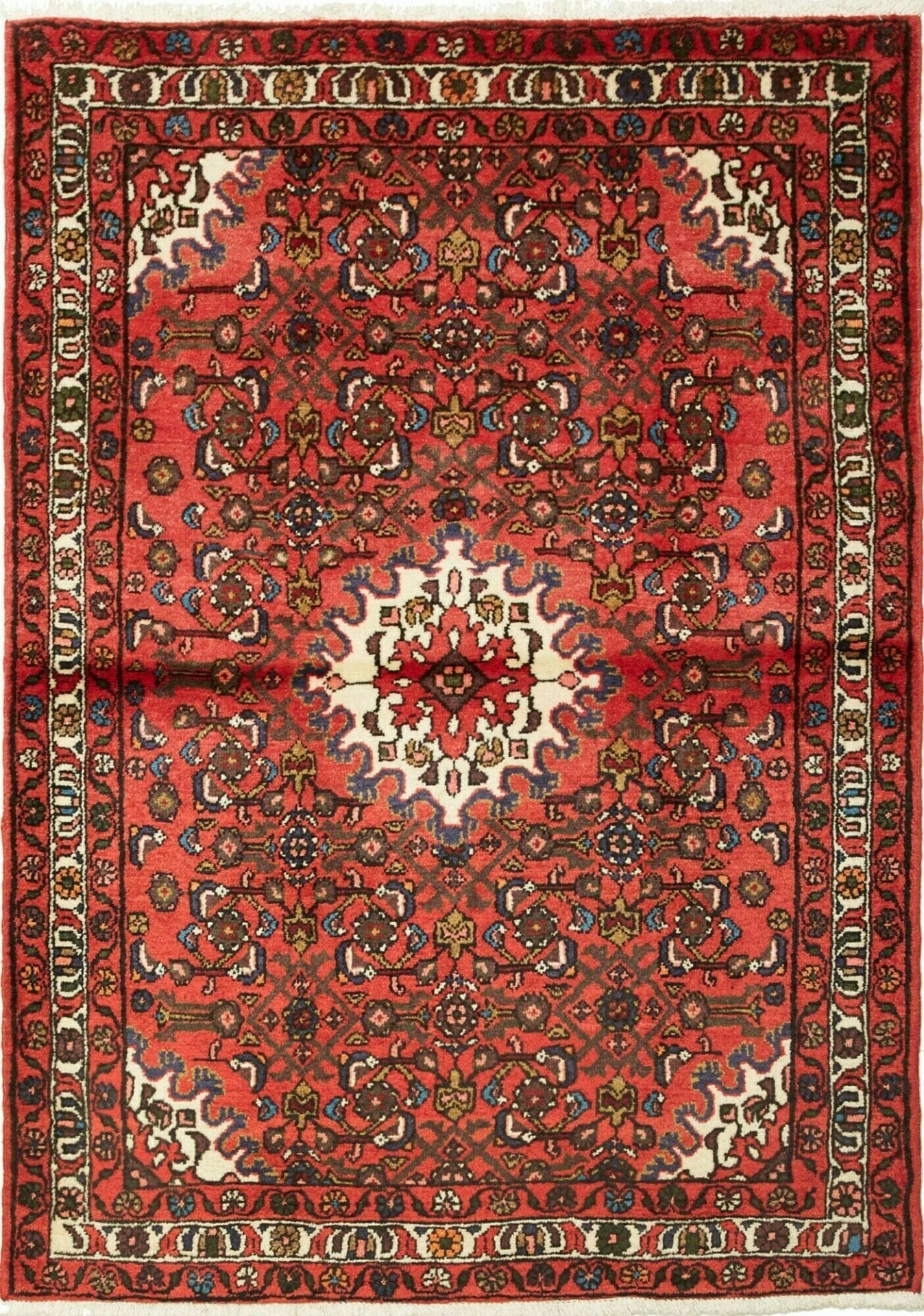 Hamadan Teppich 110 x 150cm, Herati-Muster, Schurwolle, handgeknüpft