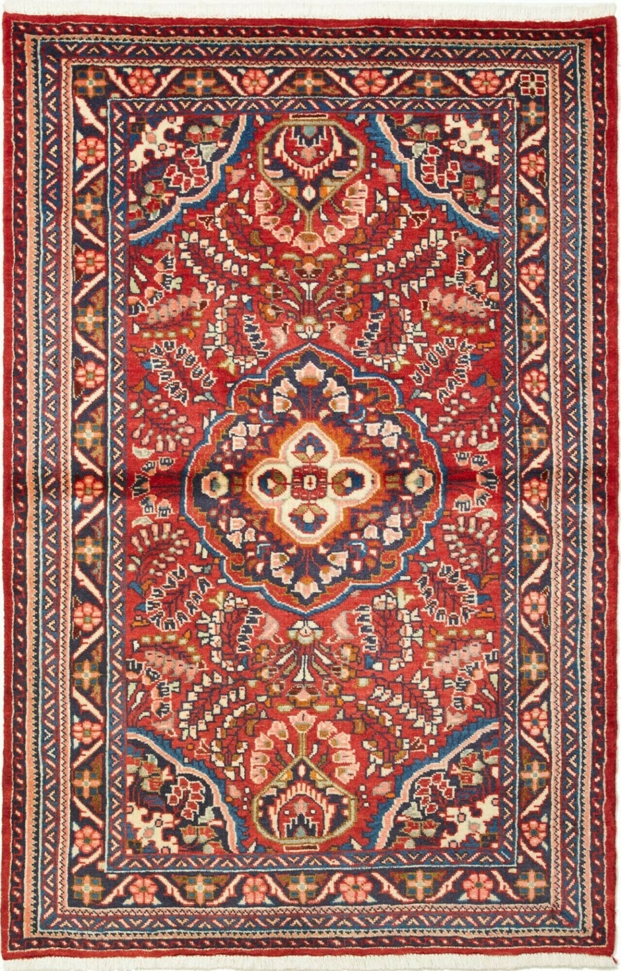 Hamadan Teppich 110 x 165cm, Schurwolle, Herati-Muster, handgeknüpft