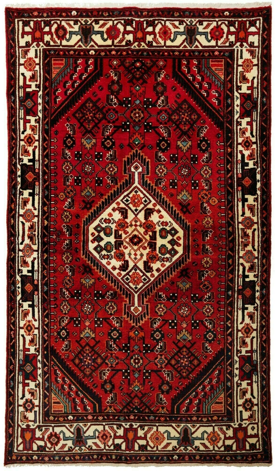 Hamadan Teppich 138 x 232cm, Herati-Muster, handgeknüpft, Perserteppich