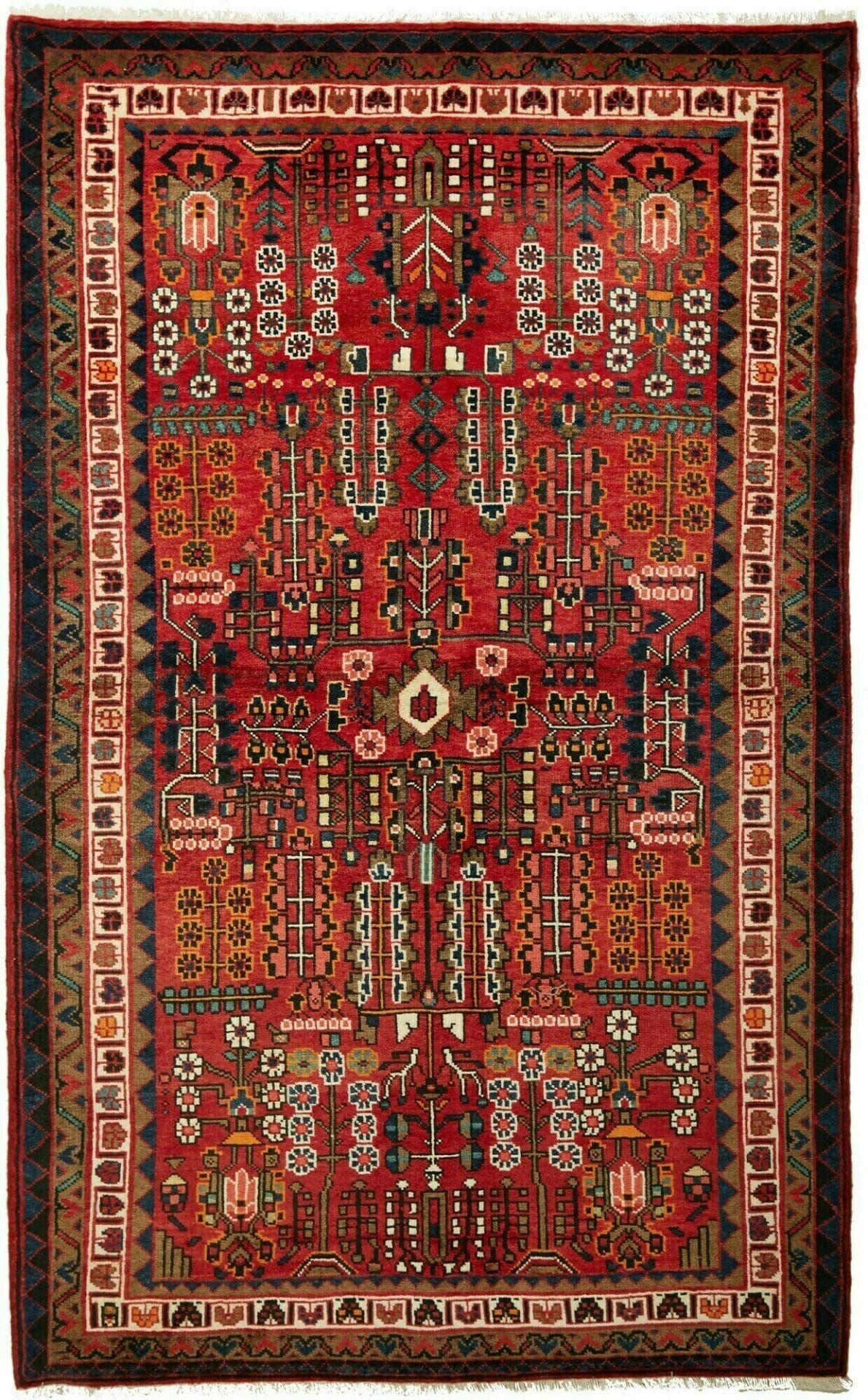 Hamadan Teppich 145 x 228 cm, Herati-Muster, handgeknüpft