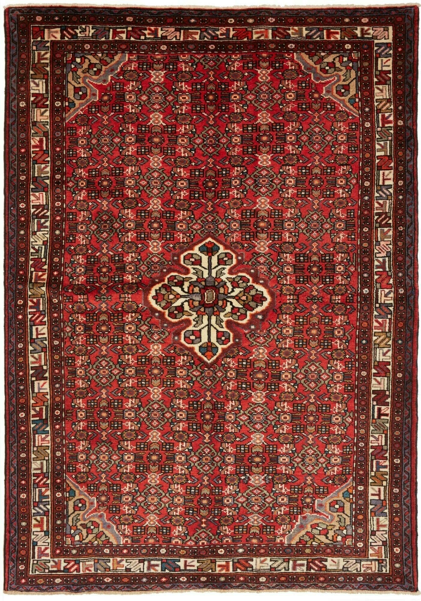 Hamadan Teppich 163 x 228cm, Herati-Muster, Schurwolle, handgeknüpft