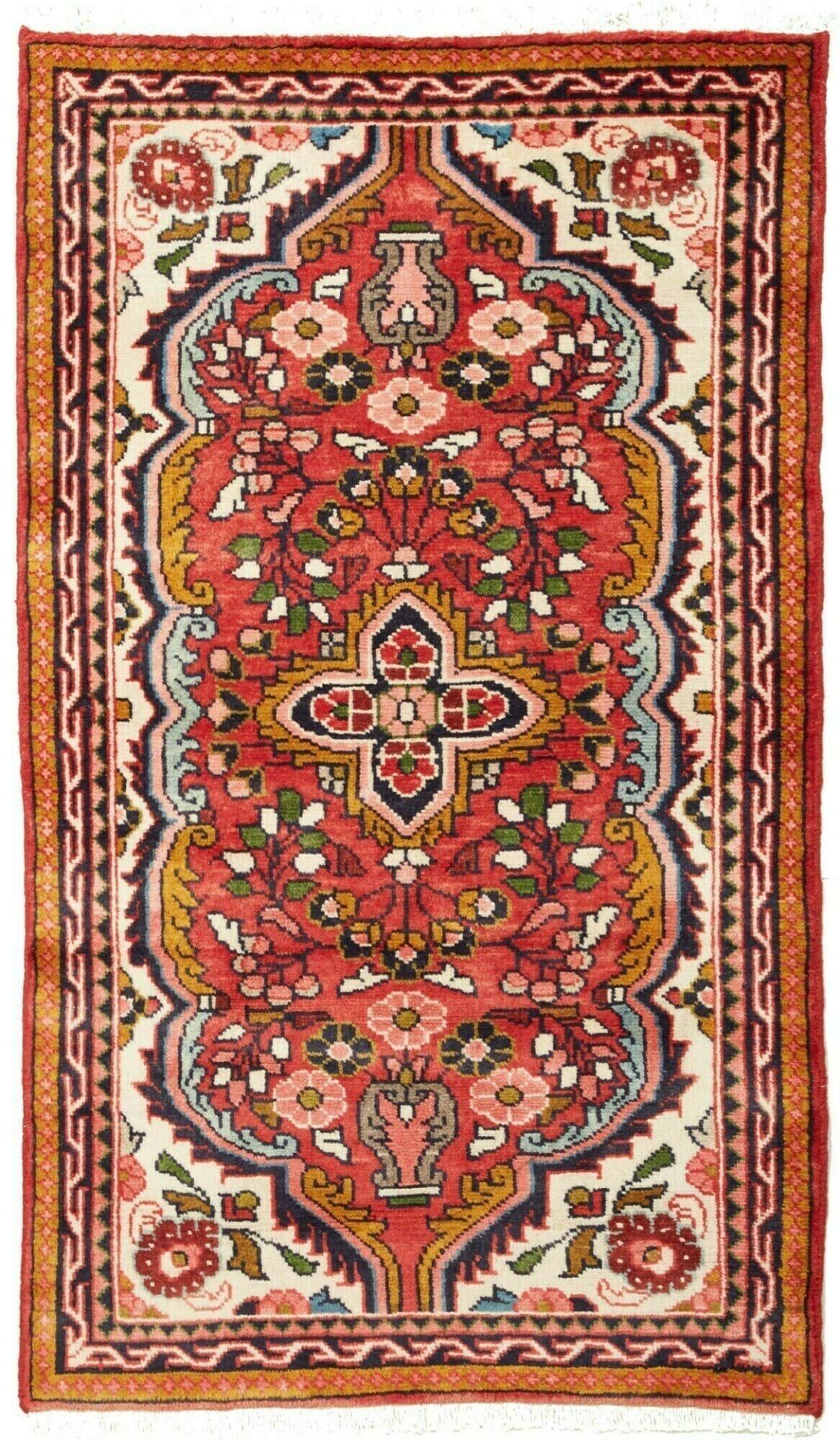 Hamadan Teppich 74 x 120cm, Schurwolle, Herati-Muster, handgeknüpft