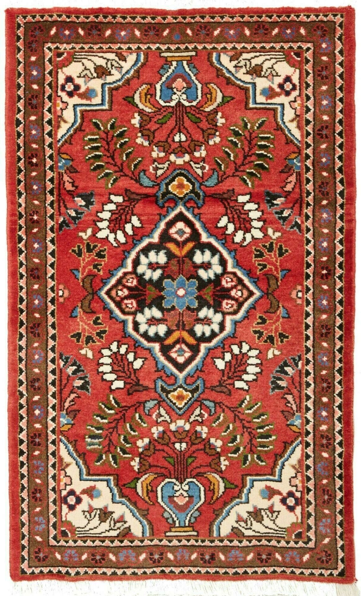 Hamadan Teppich 76 x 122 cm, Herati-Muster, handgeknüpft