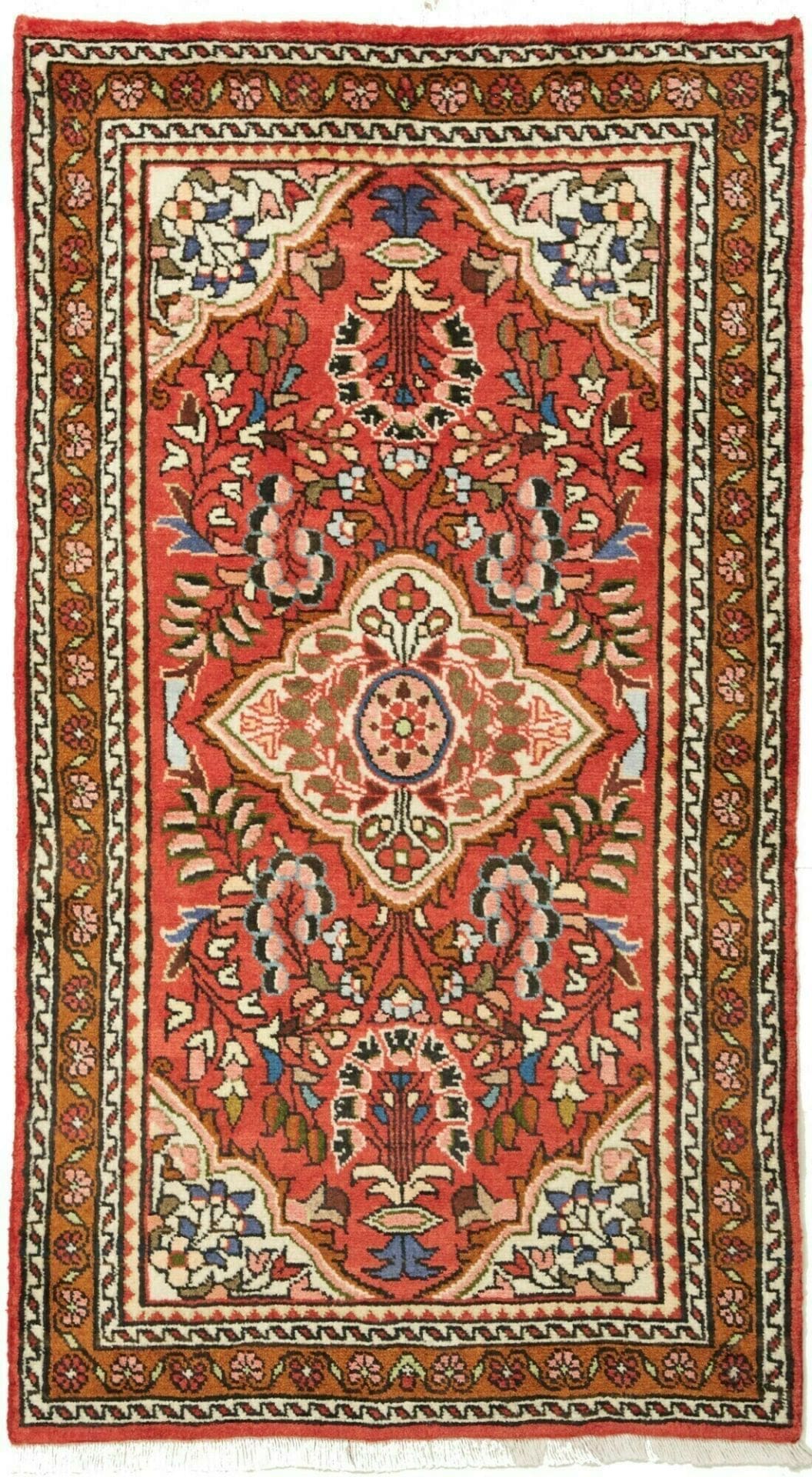 Hamadan Teppich 77 x 133 cm, Herati-Muster, handgeknüpft