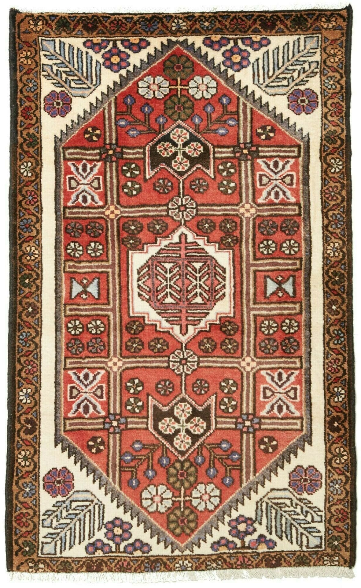 Hamadan Teppich 80 x 126 cm, Herati-Muster, Schurwolle, handgeknüpft
