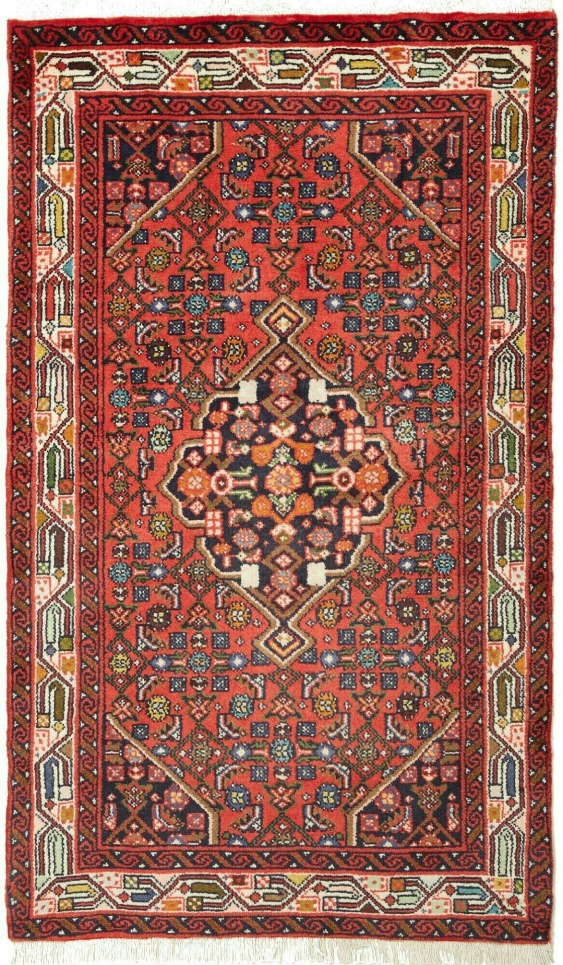 Hamadan Teppich 80 x 134cm, Herati-Muster, Schurwolle, handgeknüpft