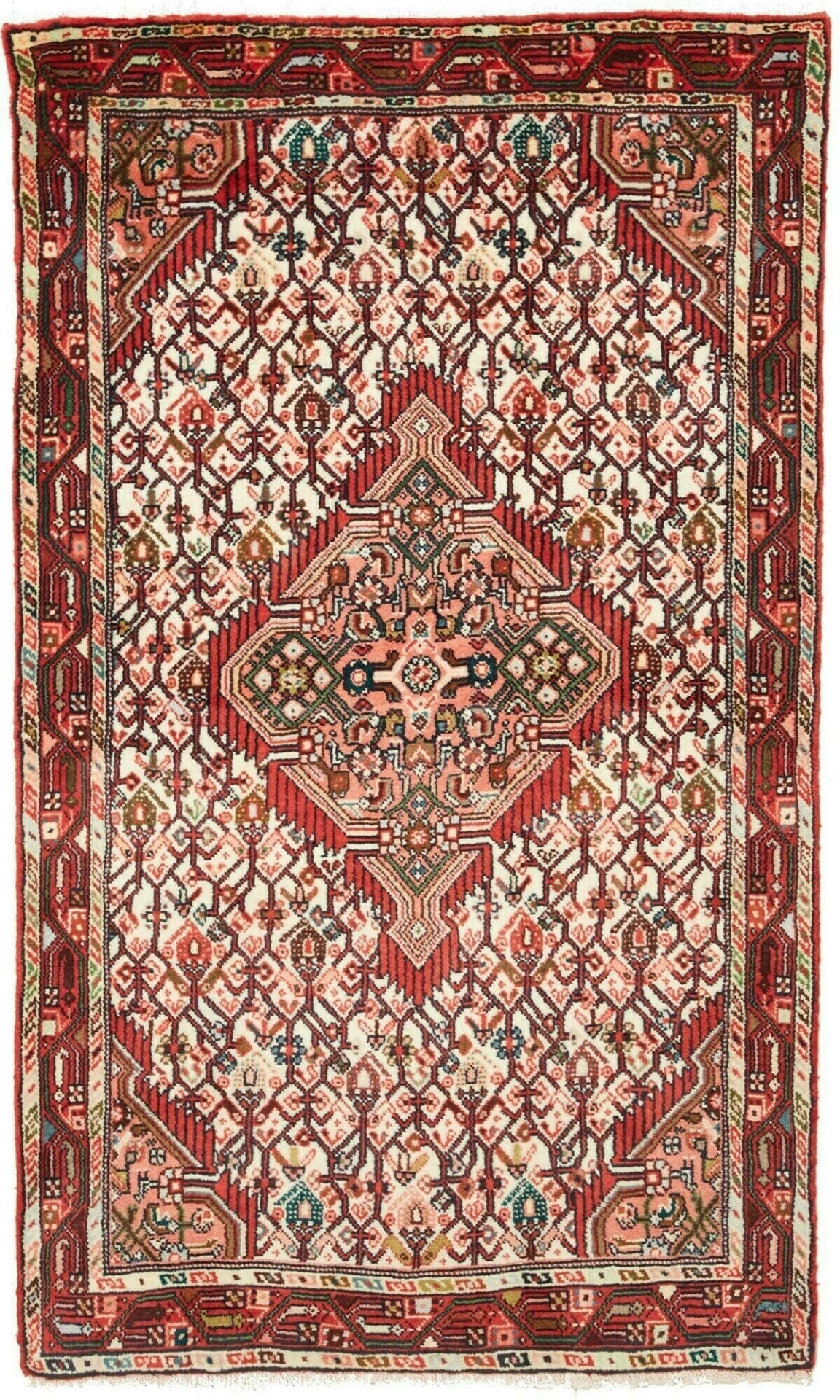 **Hamadan Teppich 86 x 142 cm - Herati-Muster, Schurwolle, handgeknüpft**