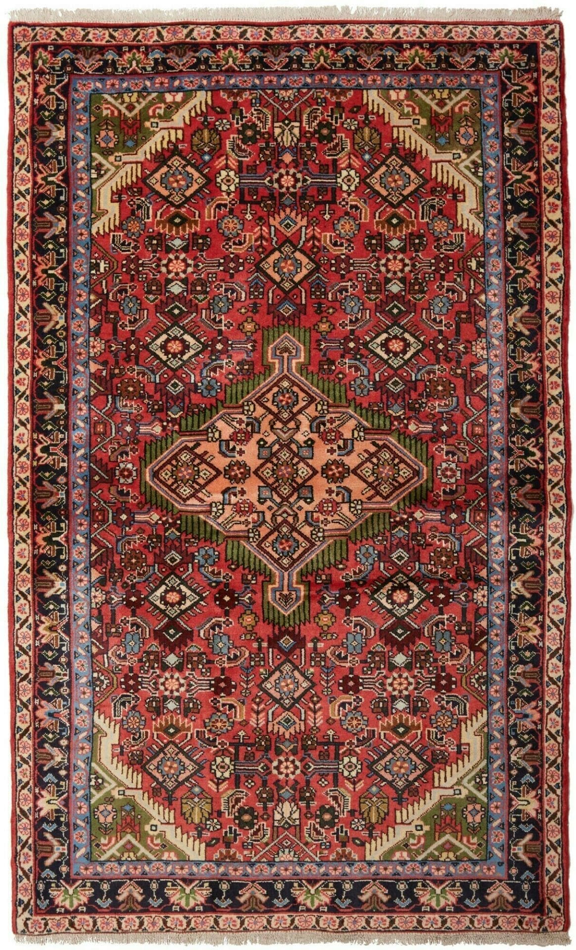 Handgeknüpfter Hamadan Teppich 123 x 197 cm, Schurwolle, Herati-Muster