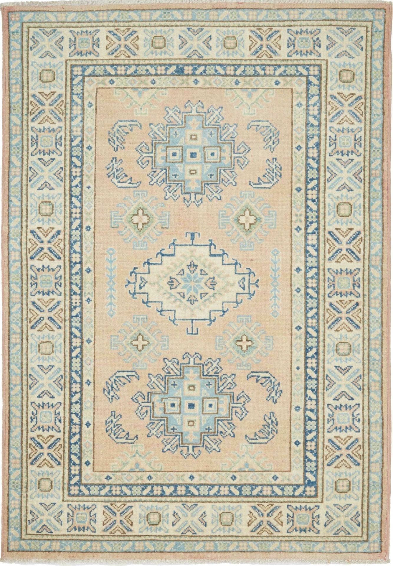 Handgeknüpfter Kazak Teppich 105 x 147cm, Schurwolle, Orientteppich