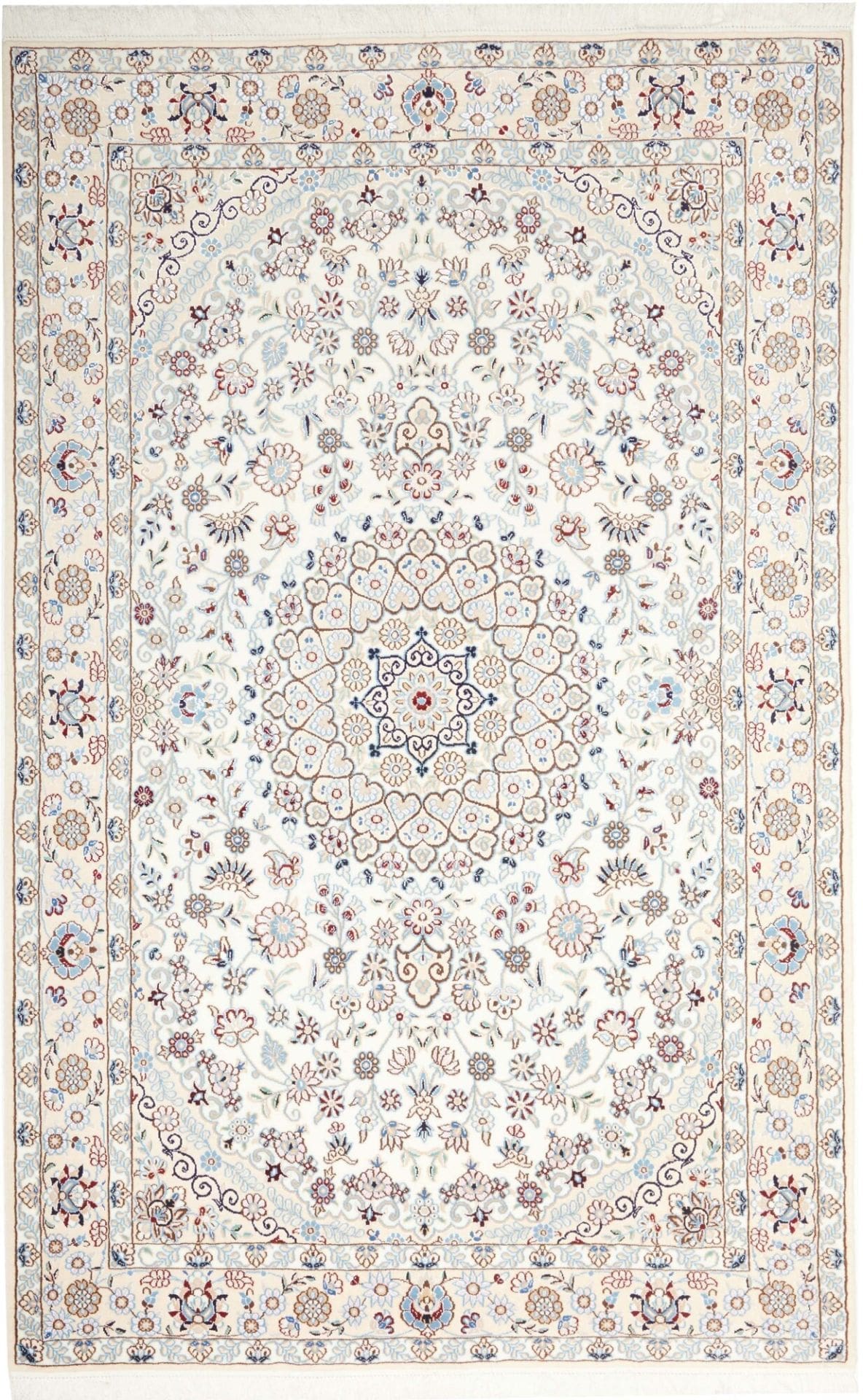 Handgeknüpfter Nain Teppich 157 x 243 cm – florales Design, Perserteppich