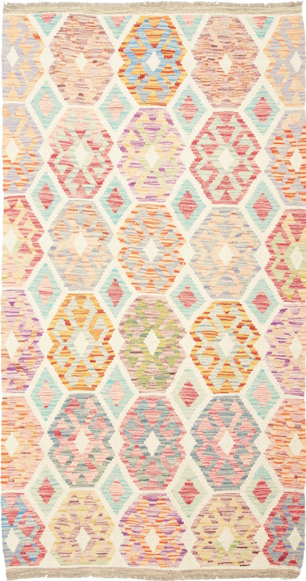 Handgewebter Kelim 108 x 198cm aus Schurwolle – Orientteppich