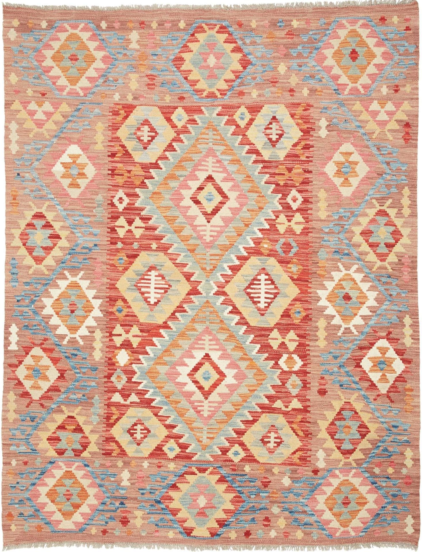 Handgewebter Kelim 151 x 194 cm aus Schurwolle – Orientteppich