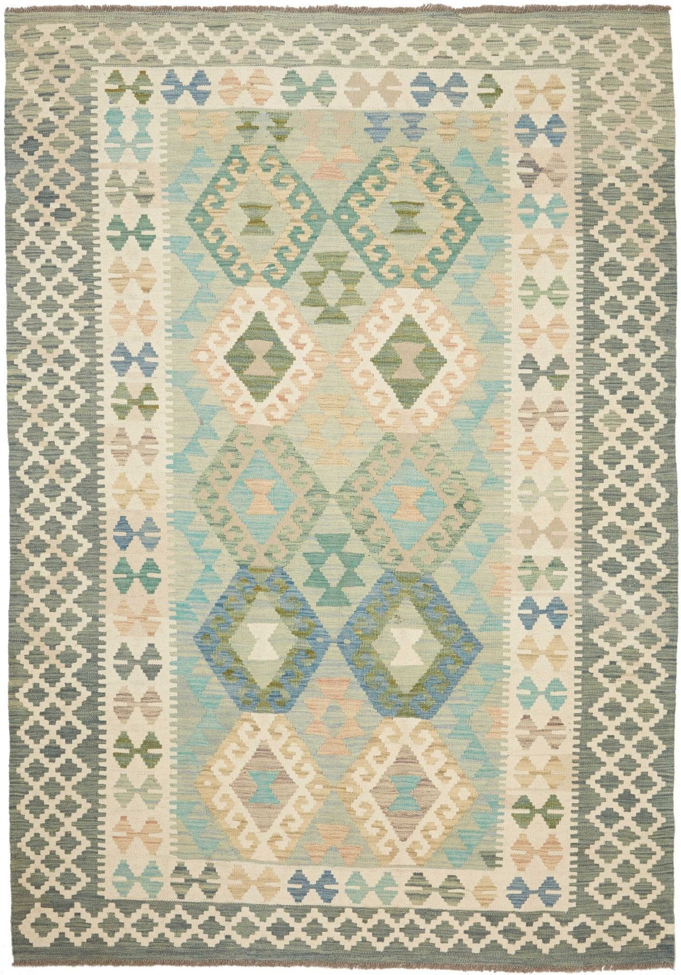 Handgewebter Kelim 169 x 237 cm aus Schurwolle, rustikal & warm