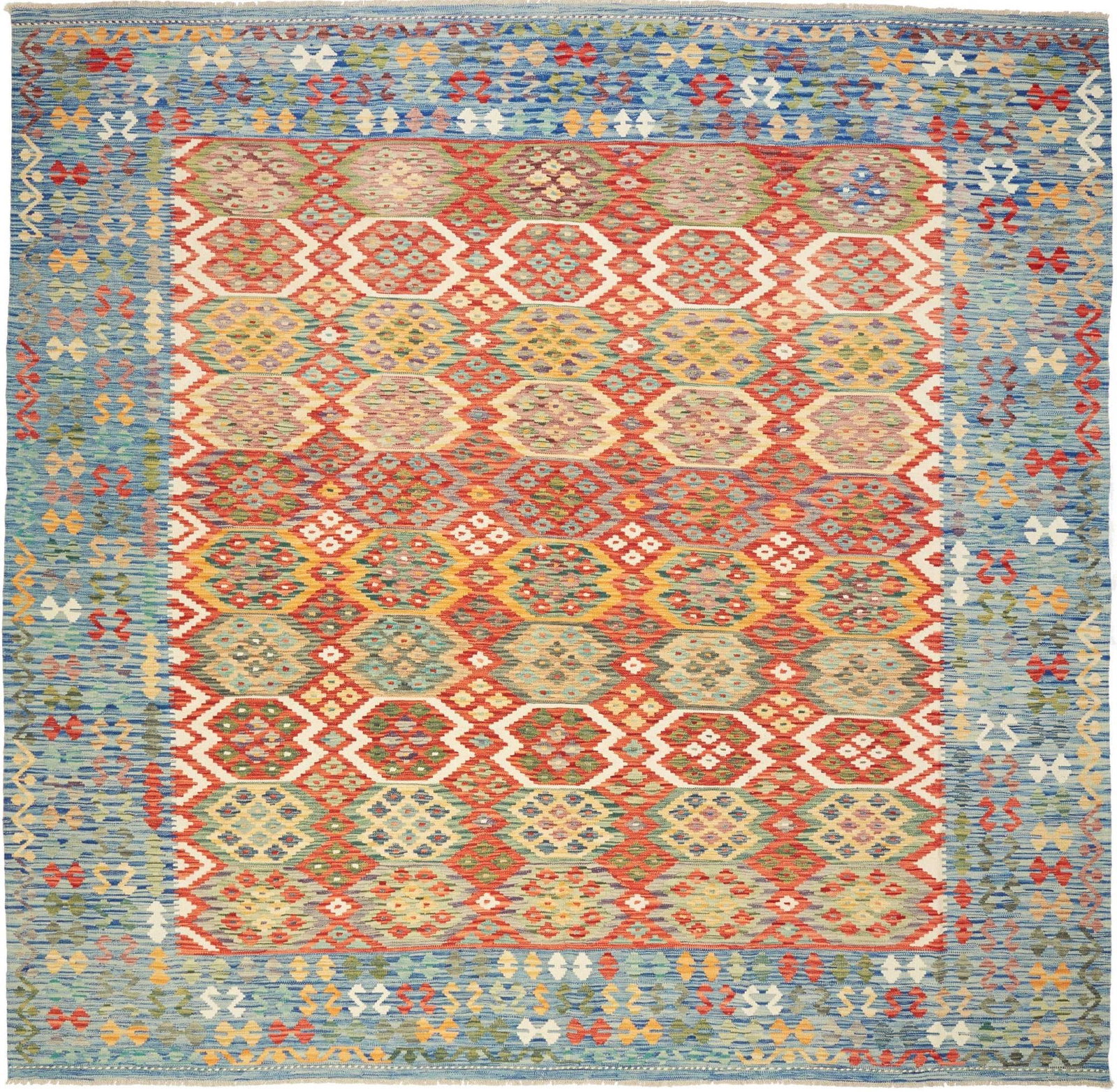 (Verkauft) Handgewebter Kelim 310 x 295cm, rustikal, Schurwolle, Orientteppich