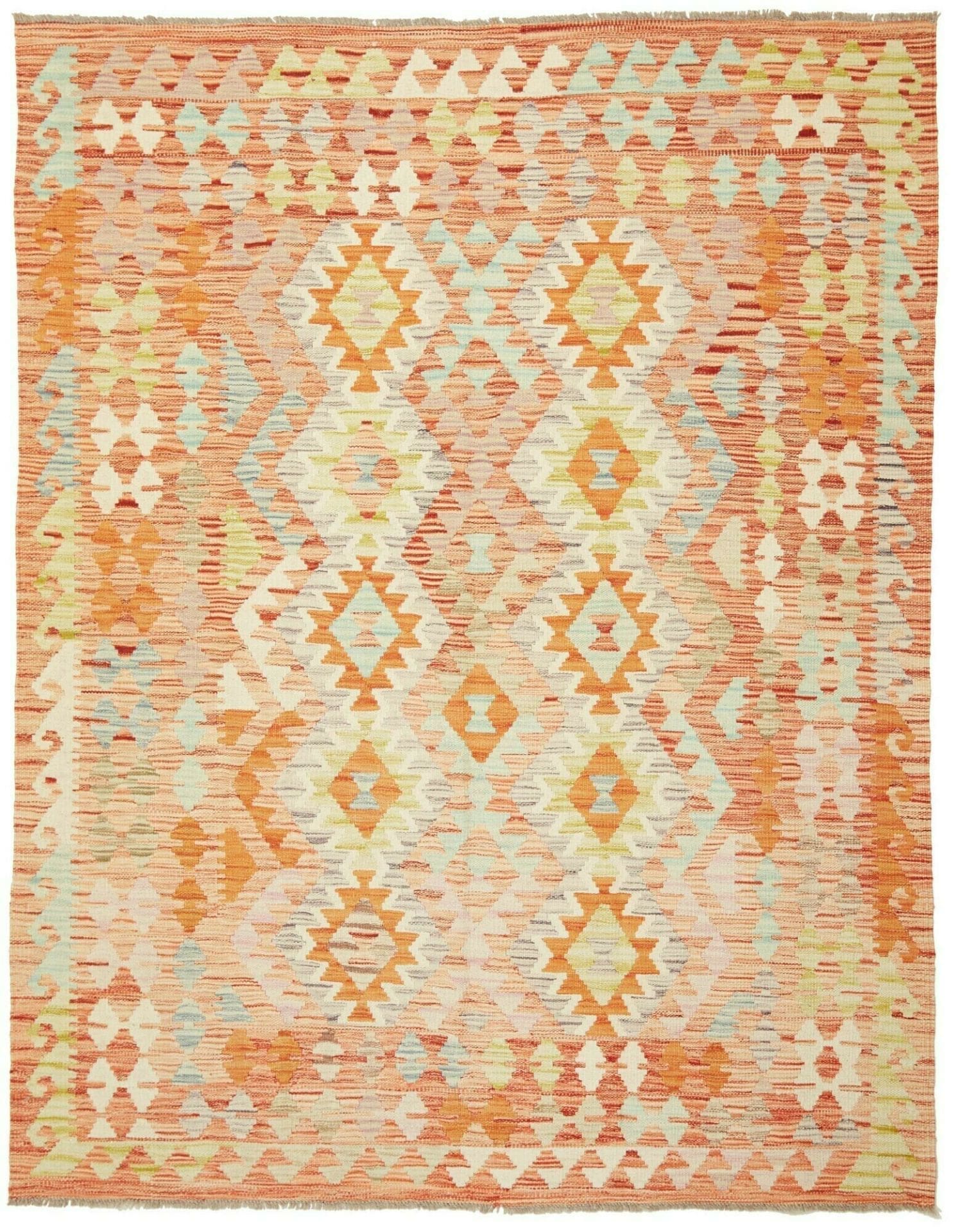 Handgewebter Kelim Teppich 156 x 198cm aus Schurwolle – rustikal & warm