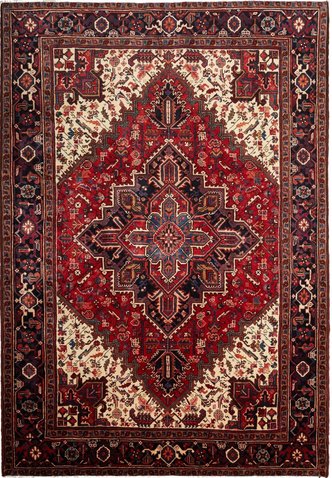 Heriz Teppich 208 x 291 cm, geometrisch, Schurwolle, handgeknüpft