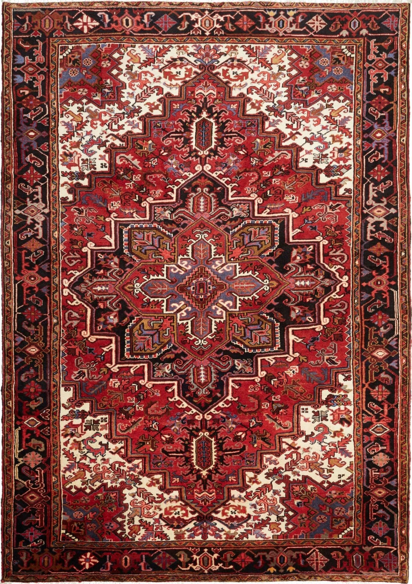 Heriz Teppich 213 x 300cm, rustikales Muster, handgeknüpft