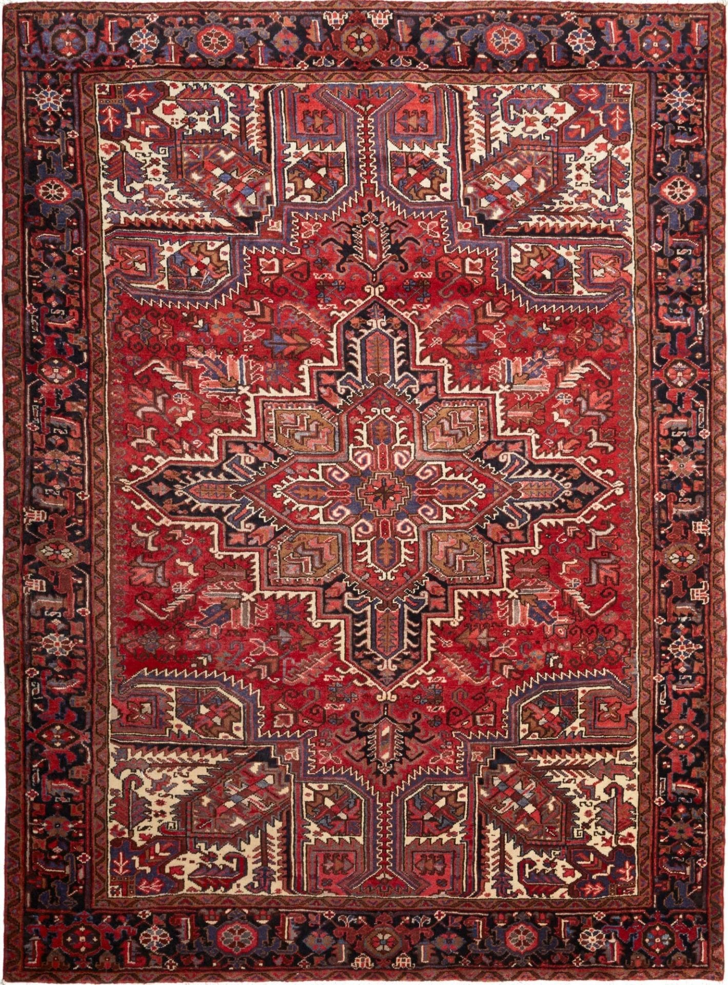 Heriz Teppich 220 x 295cm, rustikal, Schurwolle, handgeknüpft