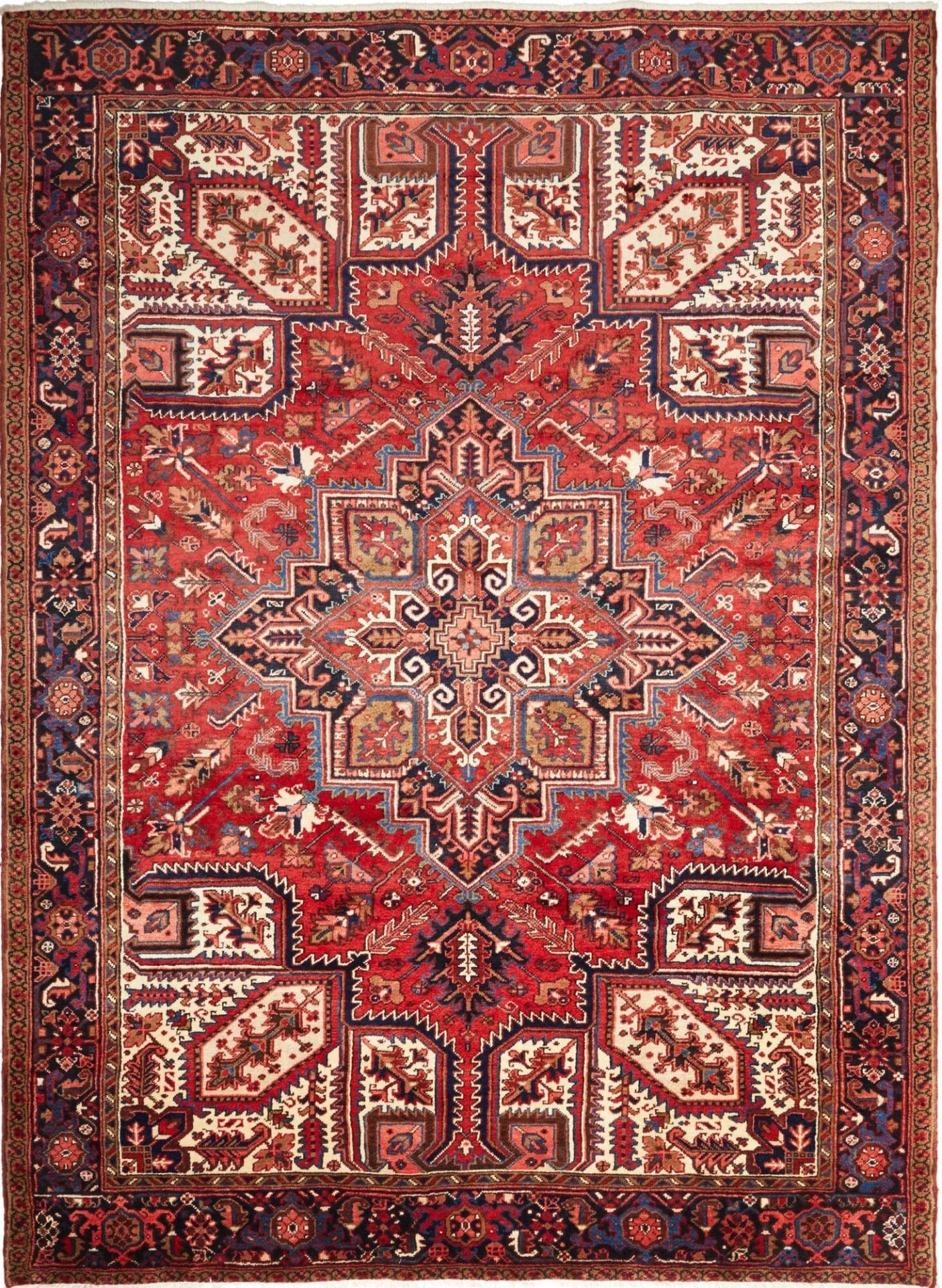 Heriz Teppich 228 x 307cm | Handgeknüpft | Schurwolle, rustikal