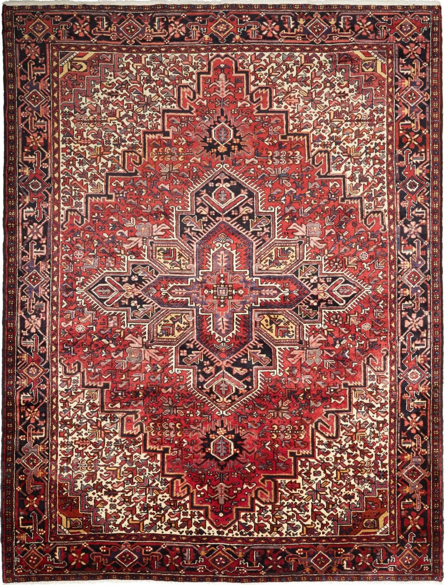 Heriz Teppich 241 x 314cm, rustikal, handgeknüpft, Perserteppich