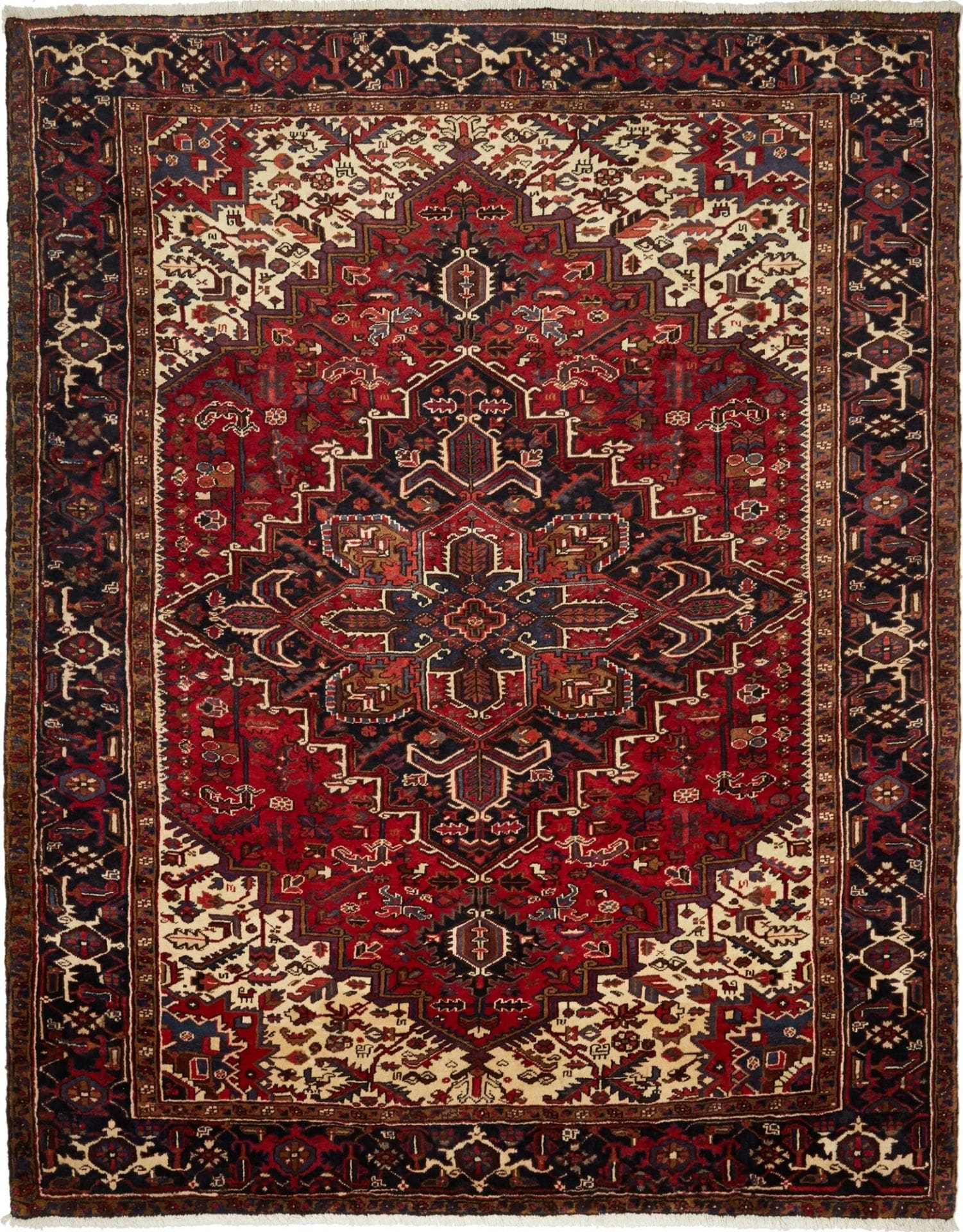 Heriz Teppich 247 x 308cm, rustikal, geometrisch, handgeknüpft