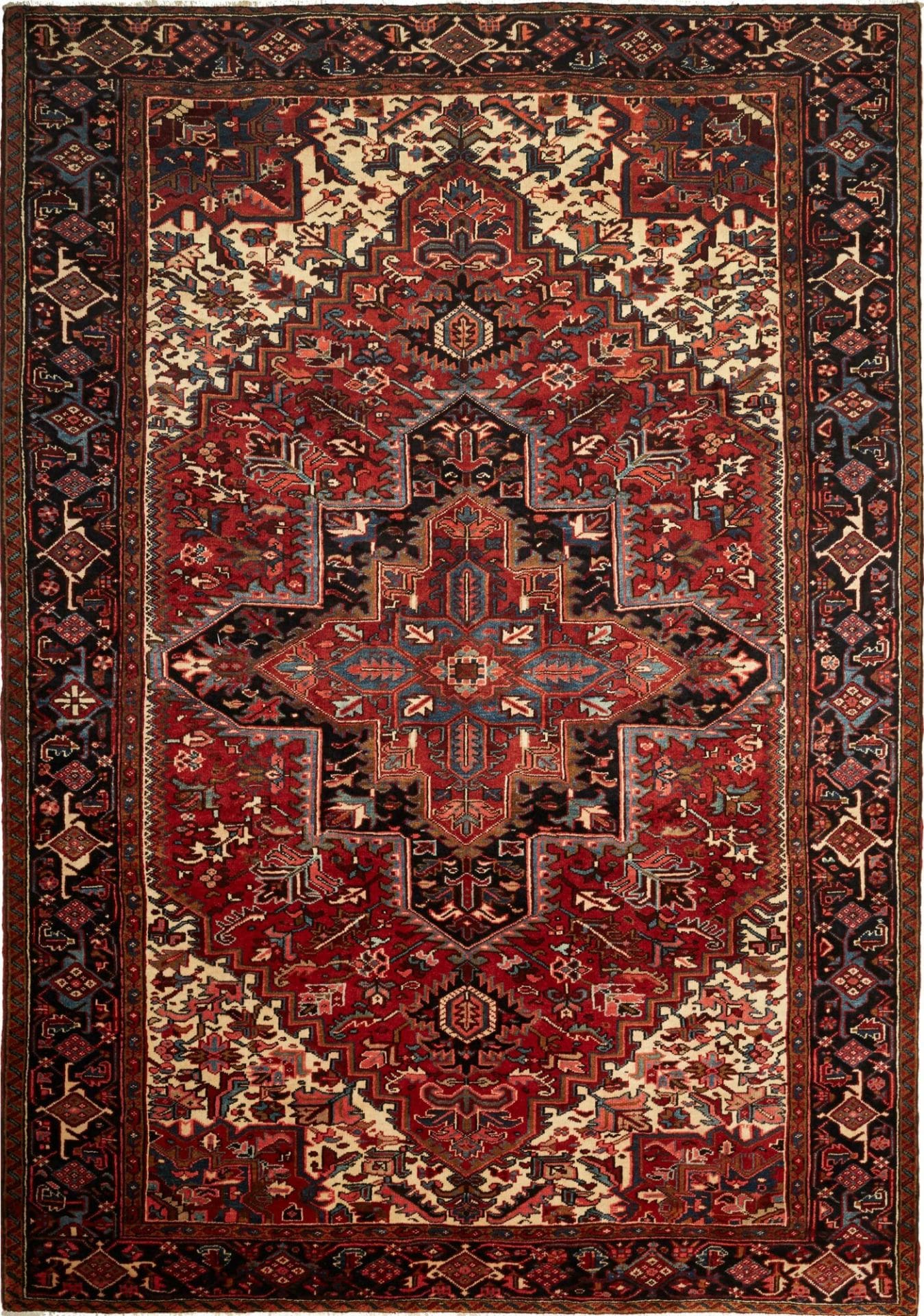 Heriz Teppich 250 x 348cm, handgeknüpft, Schurwolle, rustikal