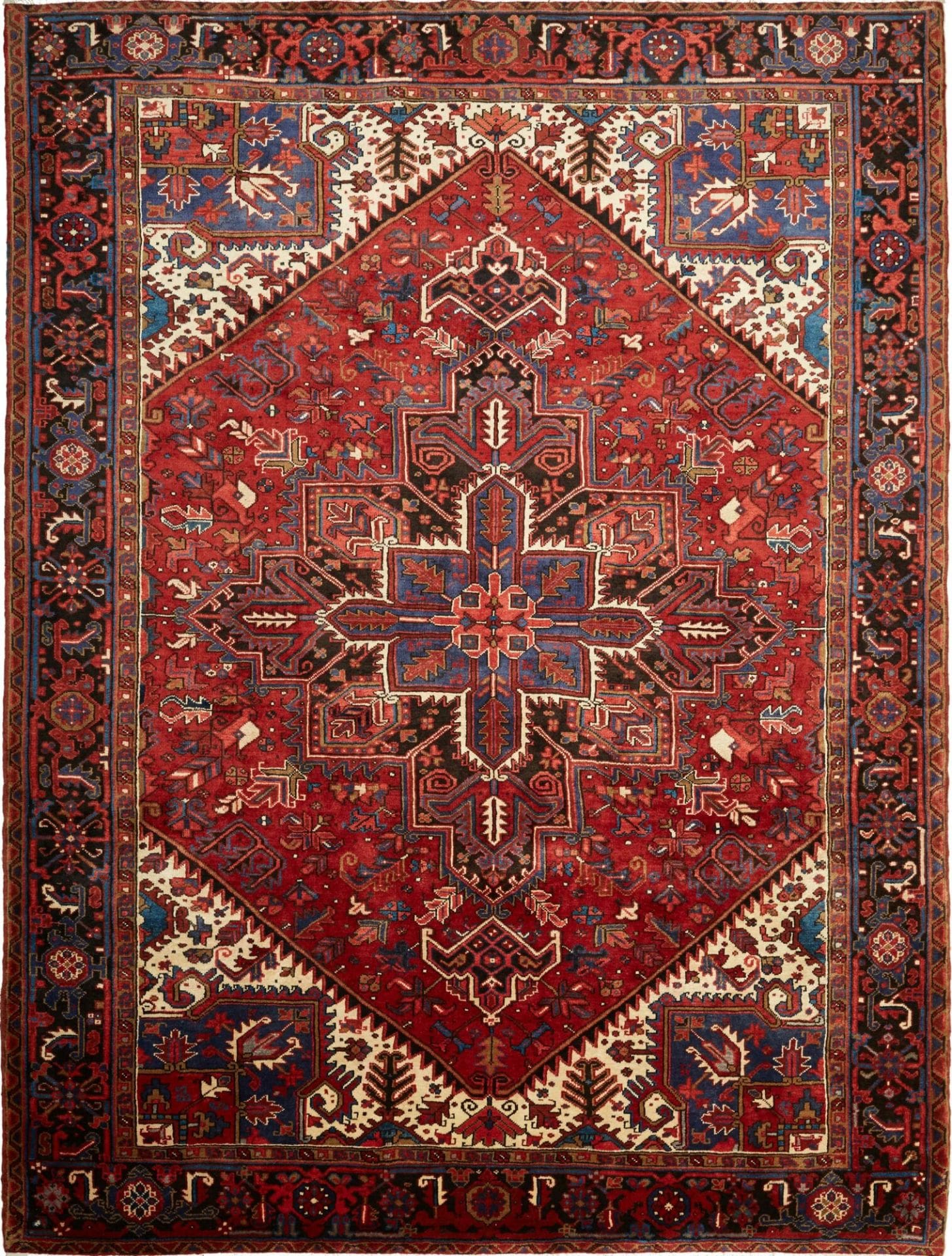 Heriz Teppich 251 x 330cm, geometrisches Muster, handgeknüpft