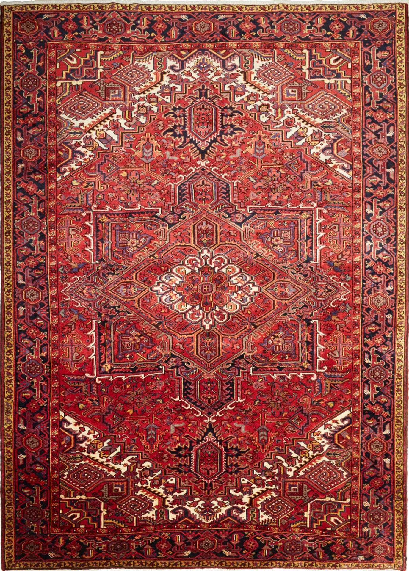 Heriz Teppich 253 x 347cm, rustikal, handgeknüpft, Perserteppich