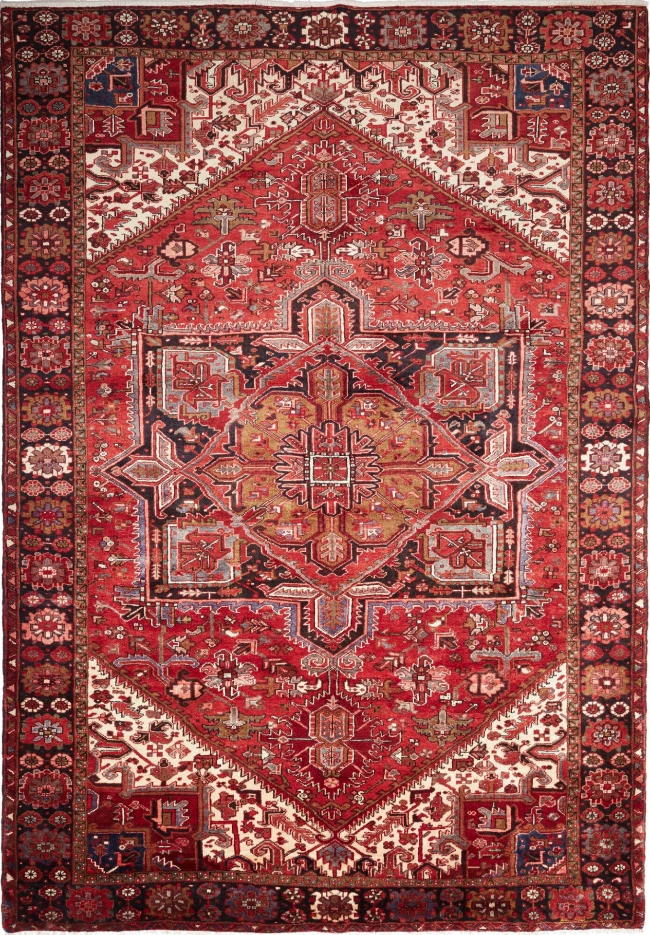 Heriz Teppich 253 x 356 cm - geometrisch, handgeknüpft, Iran