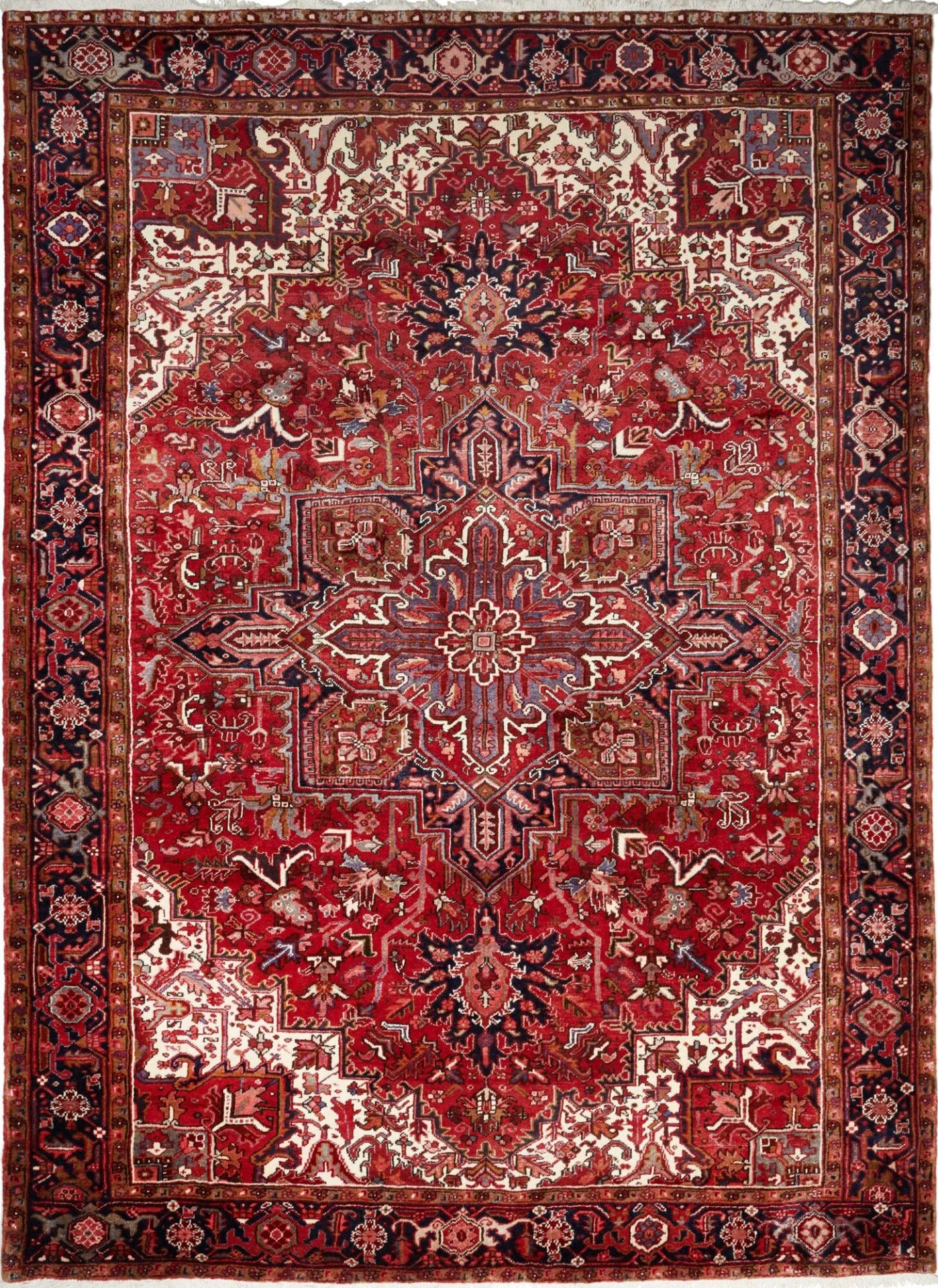 Heriz Teppich 256 x 340cm, geometrische Muster, handgeknüpft