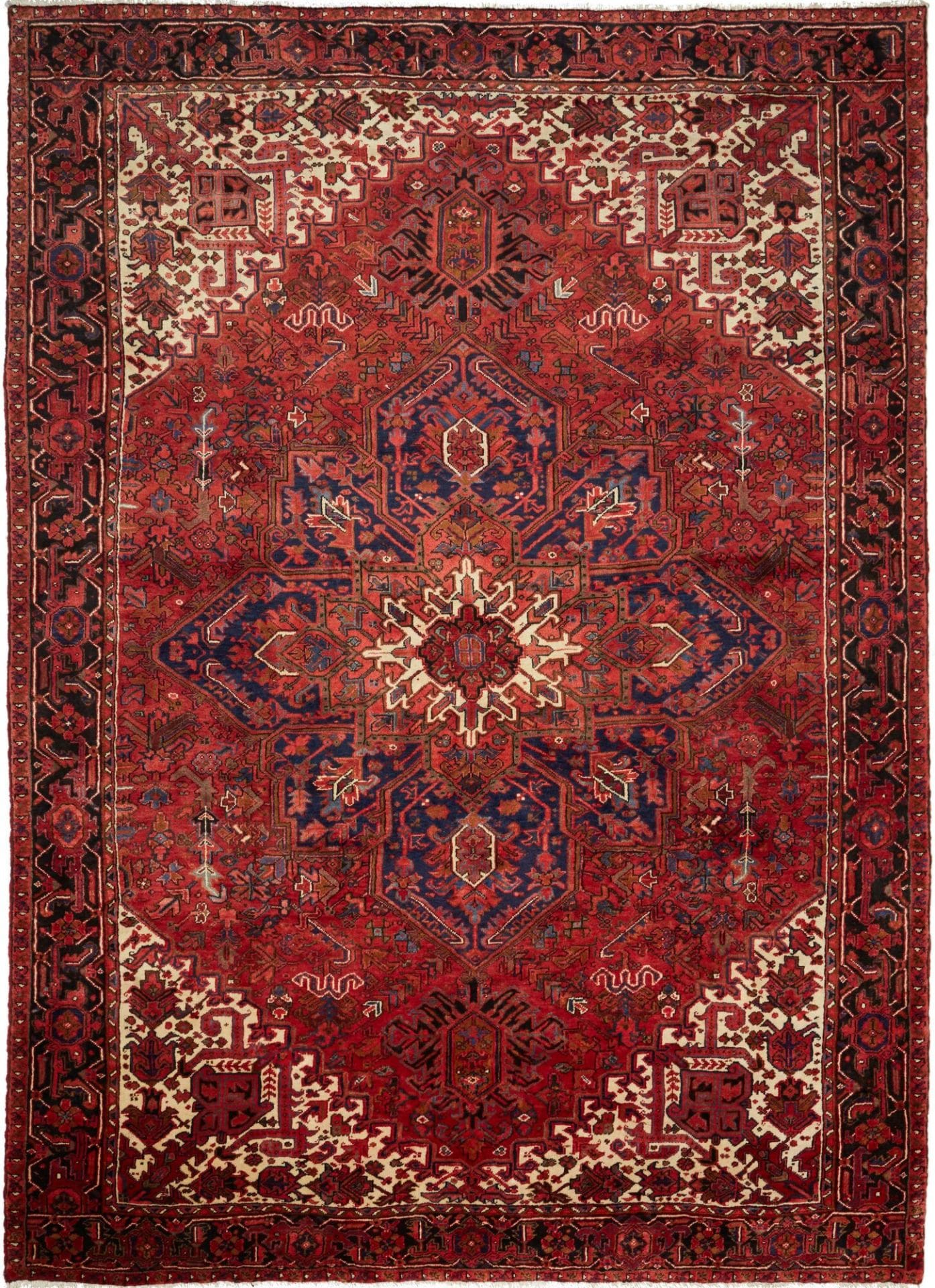 Heriz Teppich 259 x 352 cm, Schurwolle, geometrisch, handgeknüpft