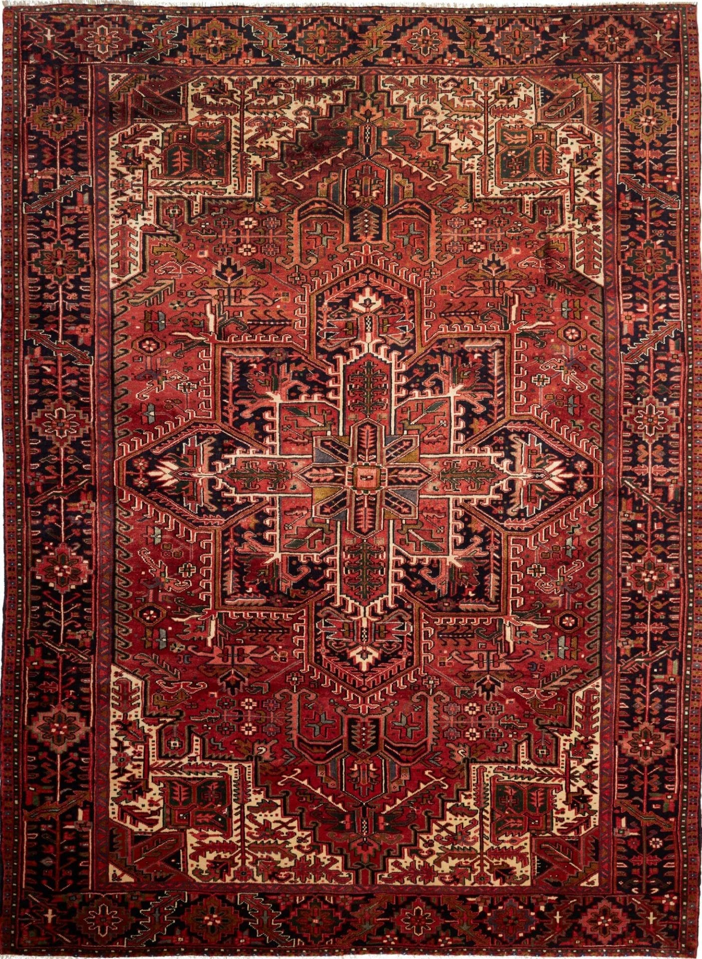 Heriz Teppich 261 x 352cm, handgeknüpft, rustikal, Schurwolle