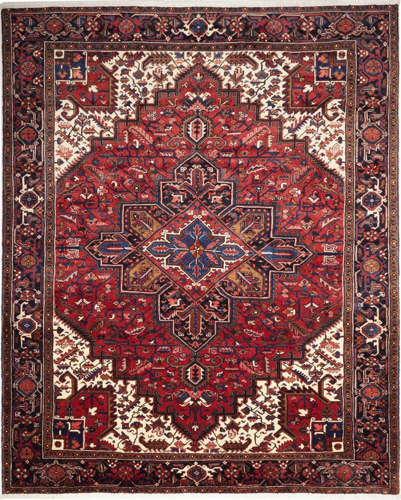 Heriz Teppich 263 x 320 cm - Rustikale Schurwolle, handgeknüpft