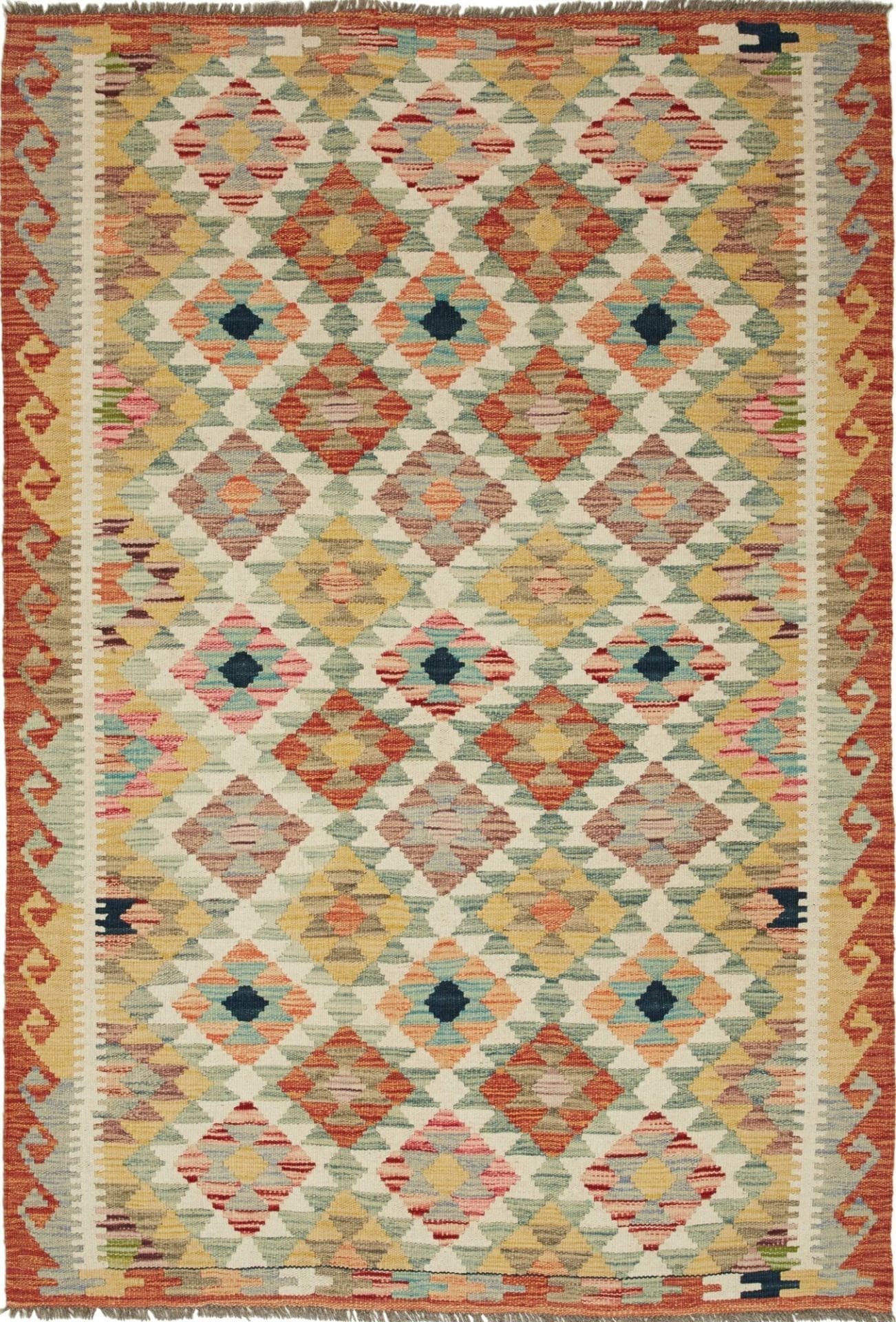 Hochwertiger Kelim 121 x 179cm, Schurwolle, handgewebt