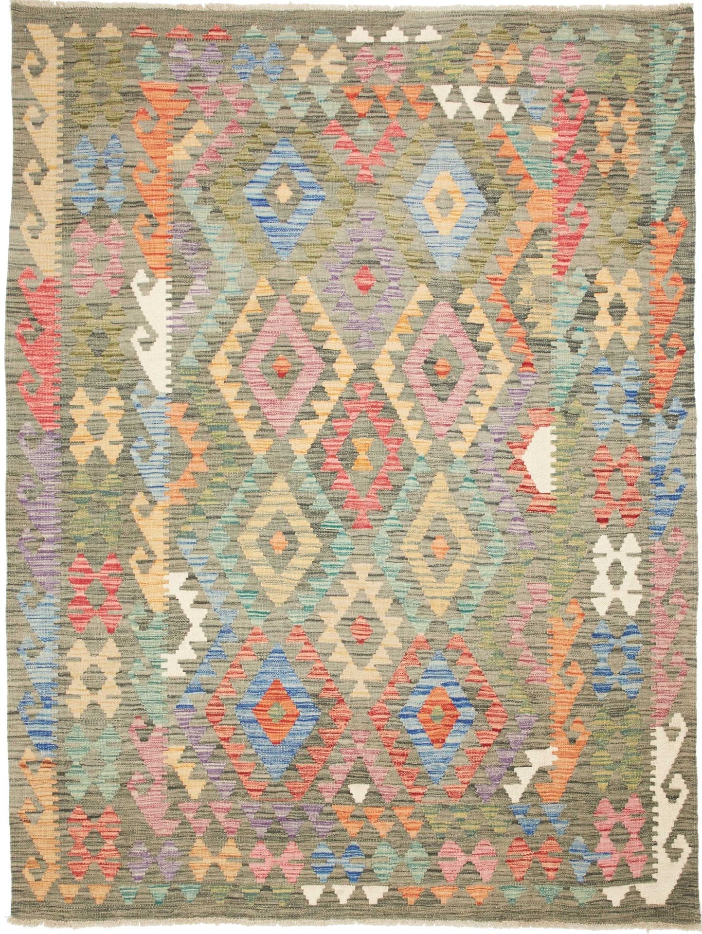 Hochwertiger Kelim 162 x 211cm, handgewebt, rustikales Design