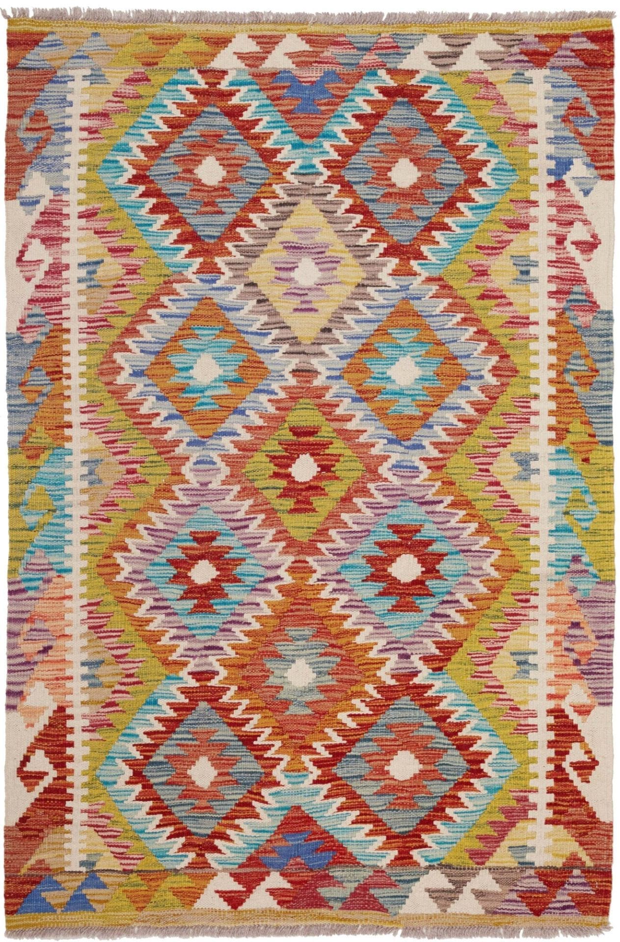Hochwertiger Kelim Teppich 102 x 152cm, Schurwolle, rustikal, handgewebt