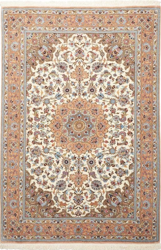 Isfahan Teppich 102 x 149cm, 1.000 Knoten, Schurwolle, handgeknüpft
